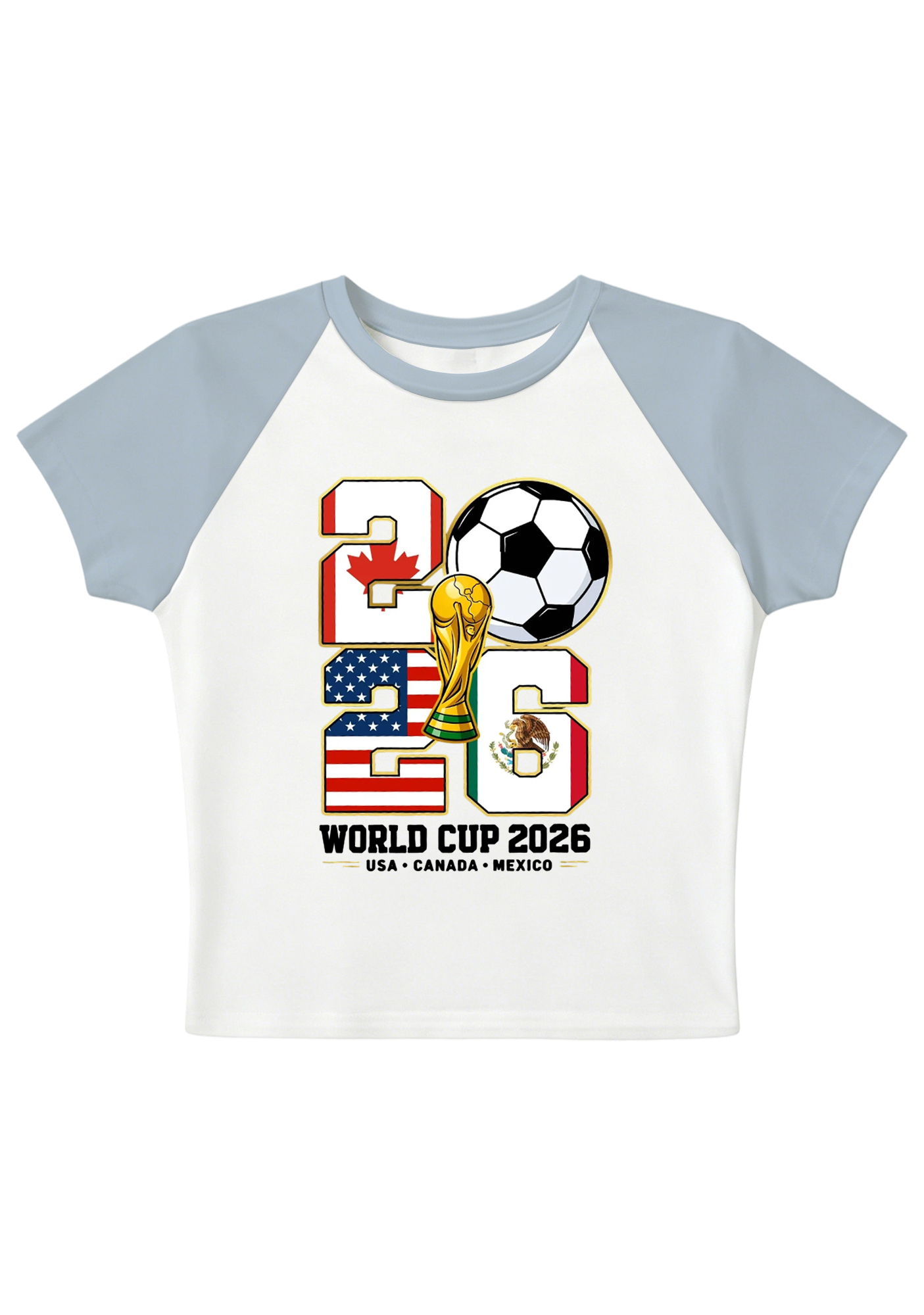 2026 USA Mexico Canada World Cup Splicing Y2K Baby Tee