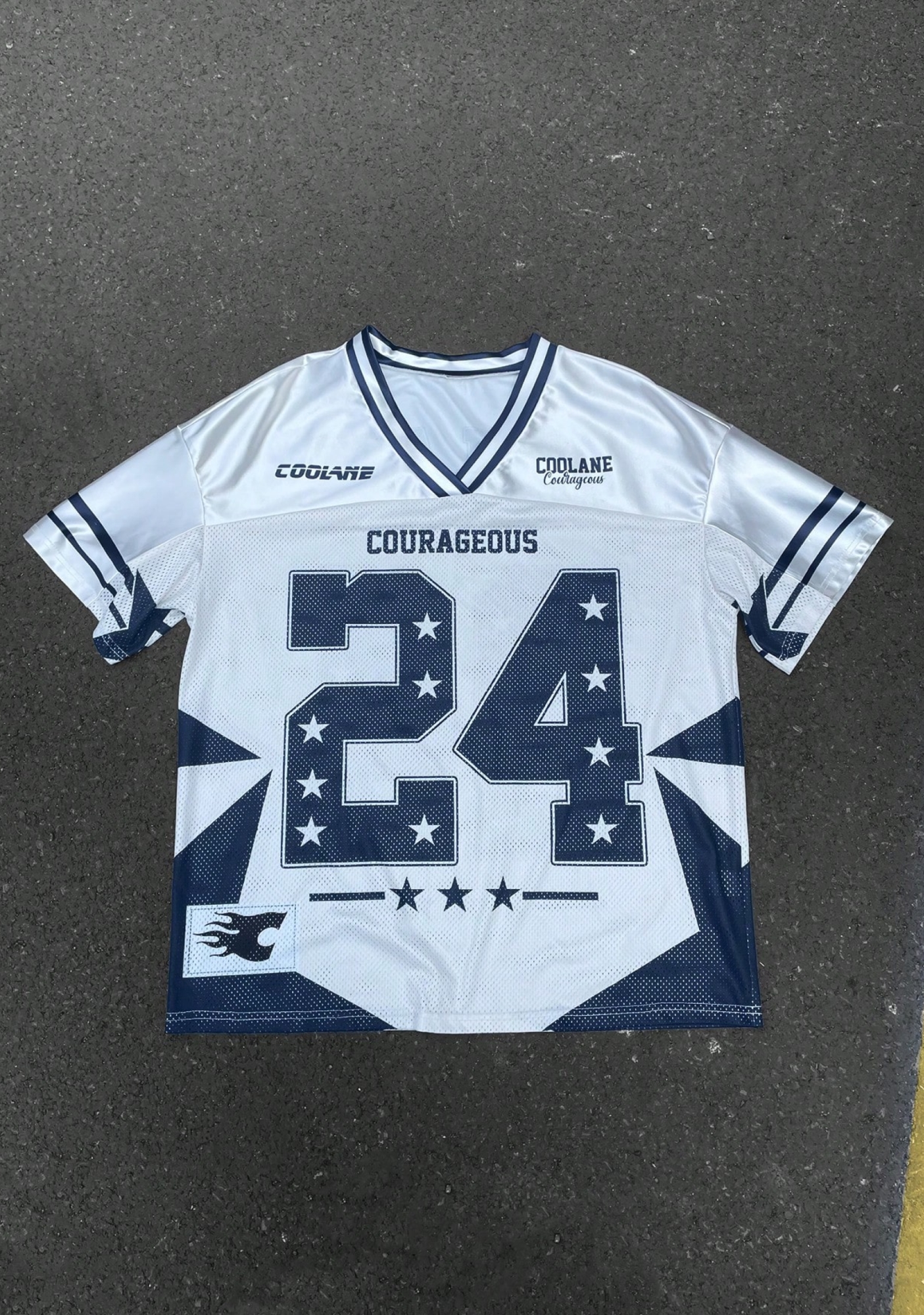 24 Star Letter Print Mesh Jersey Shirts