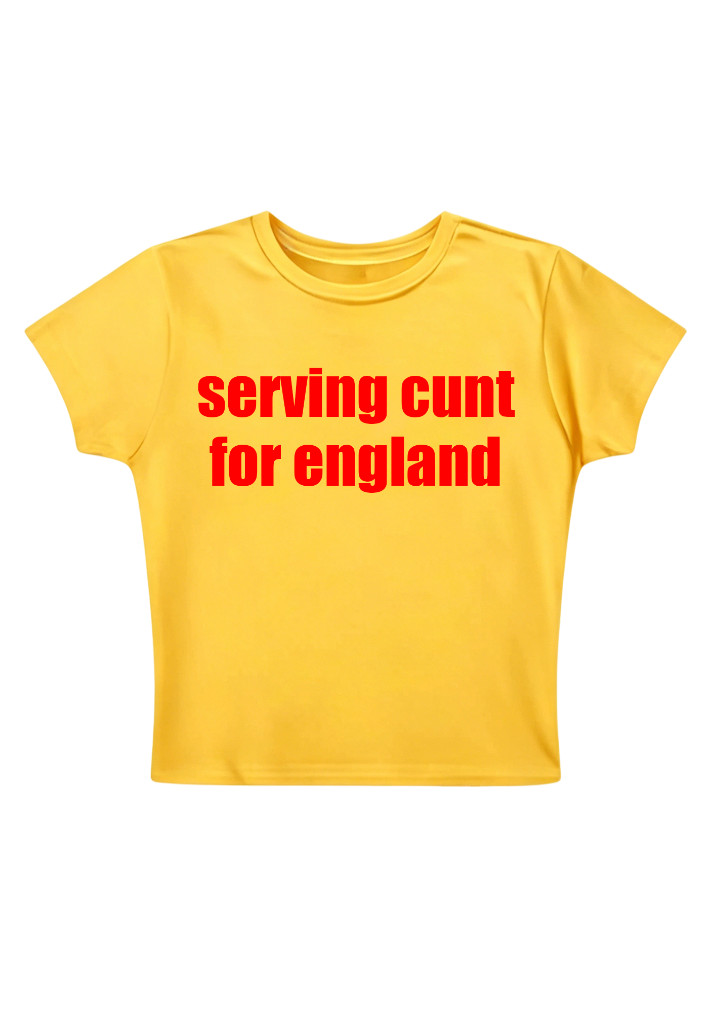 Serving Cxxt For England Y2K Baby Tee