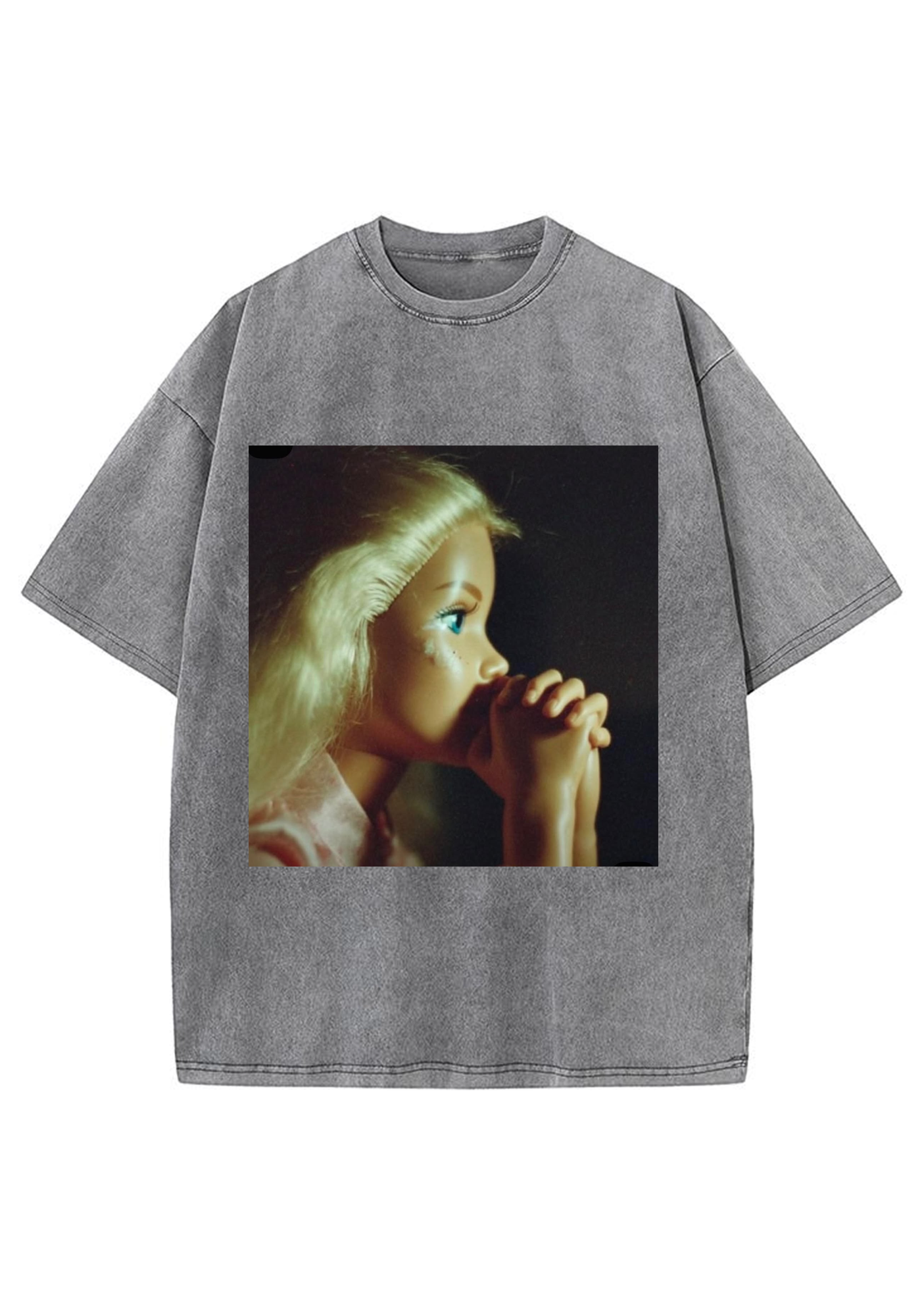 Praying Blonde Barbie Moody Vintage Y2K Washed Tee