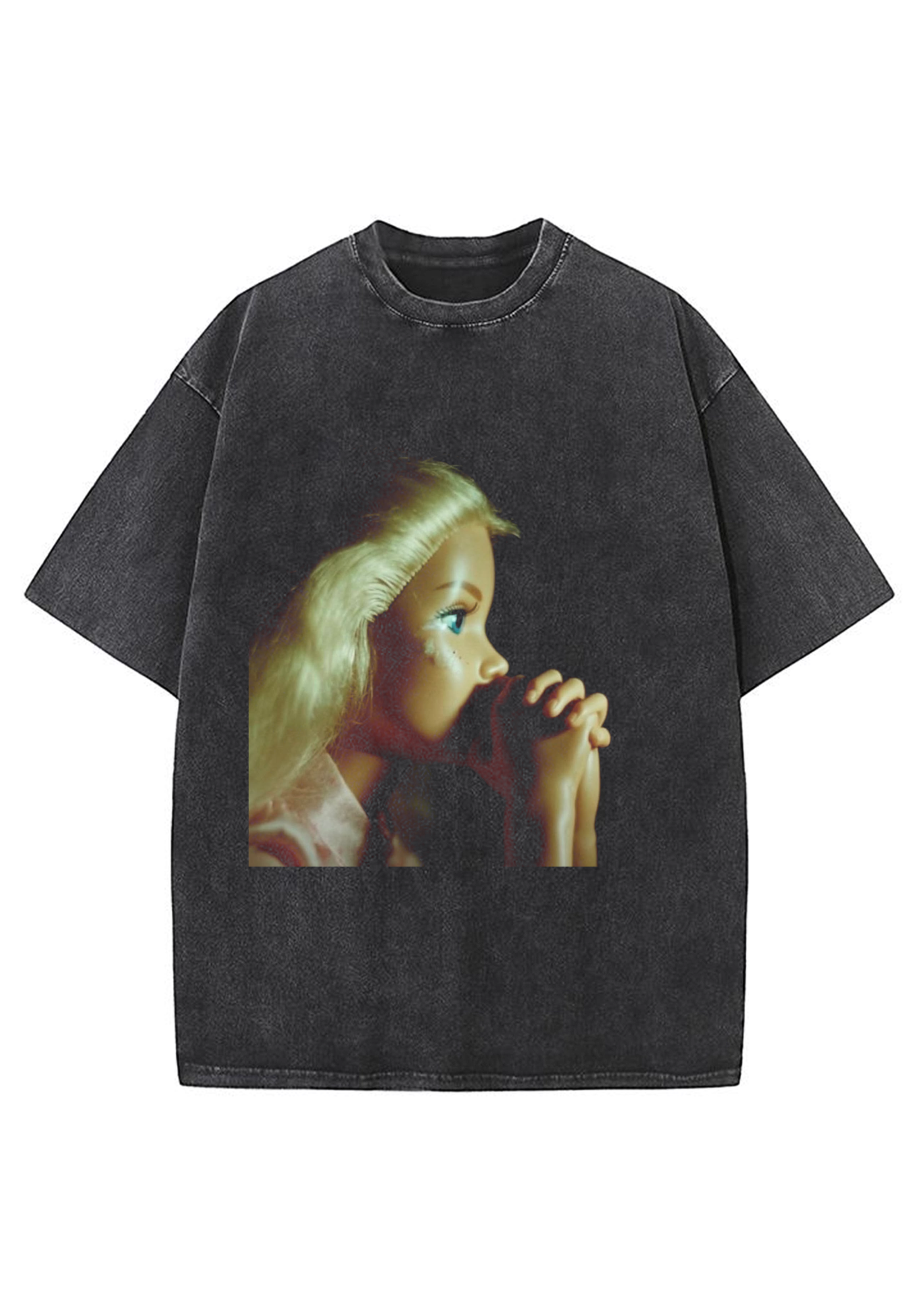 Praying Blonde Barbie Moody Vintage Y2K Washed Tee