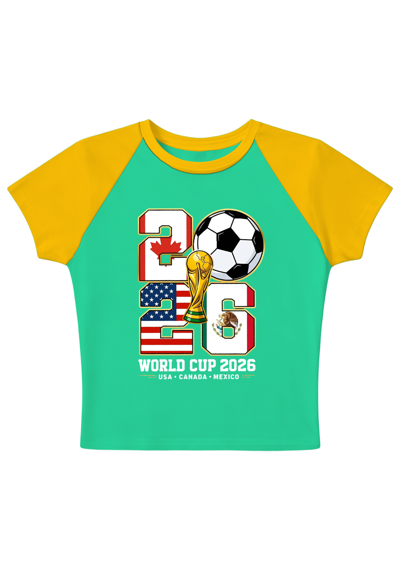 2026 USA Mexico Canada World Cup Splicing Y2K Baby Tee