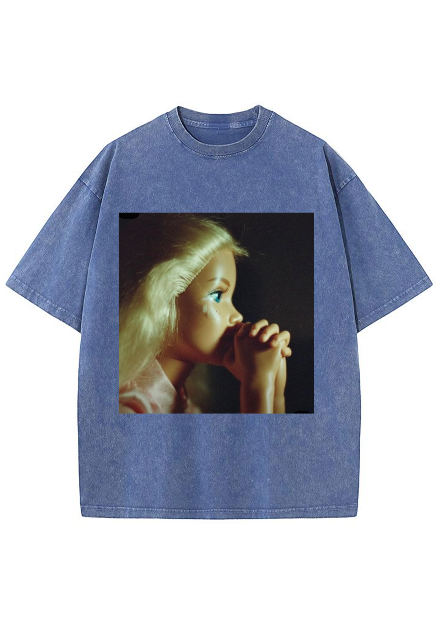 Praying Blonde Barbie Moody Vintage Y2K Washed Tee