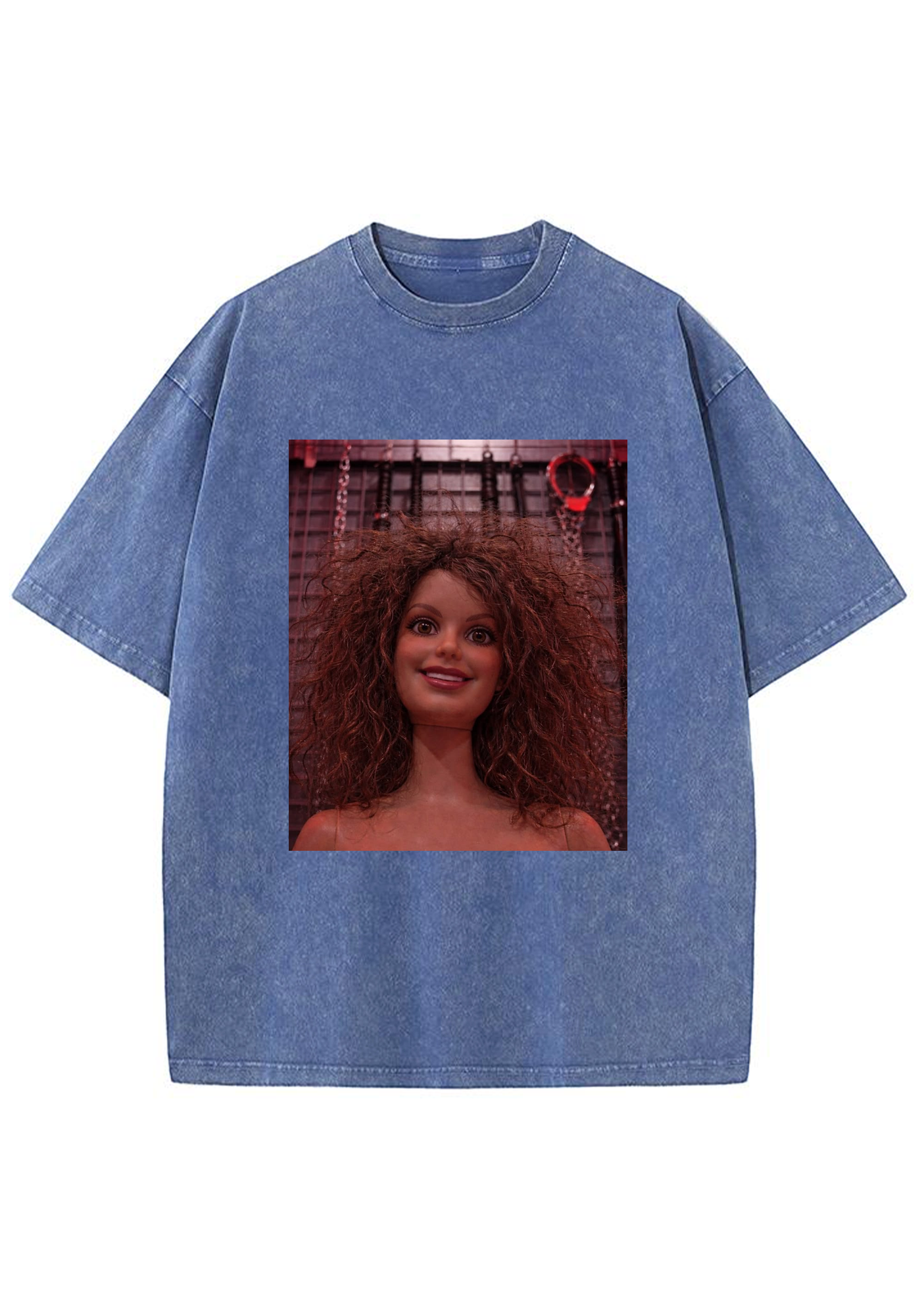 Messy Curly Hair Dark Barbie Y2K Washed Tee