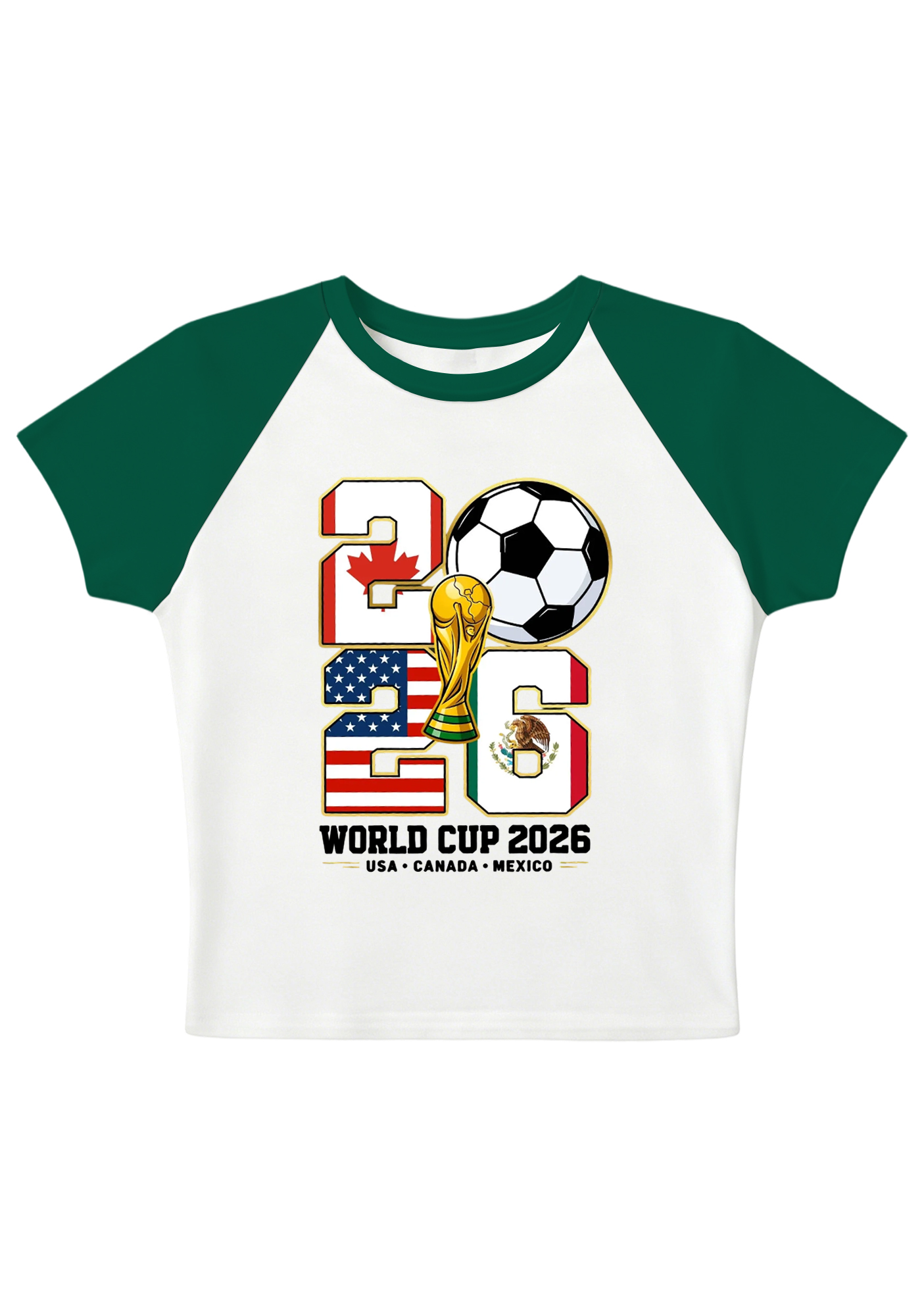 2026 USA Mexico Canada World Cup Splicing Y2K Baby Tee