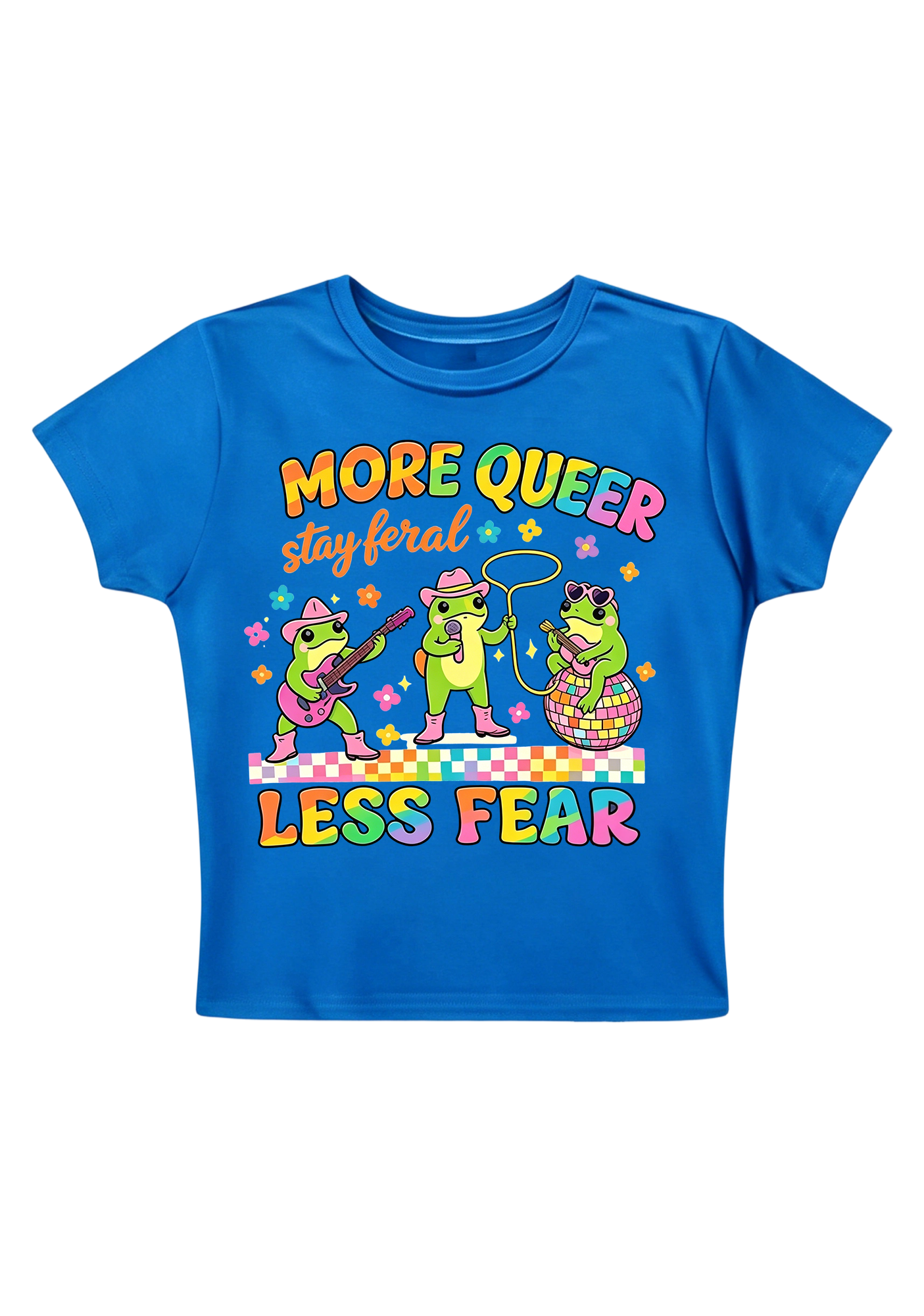 More Queer Less Fear Y2K Baby Tee