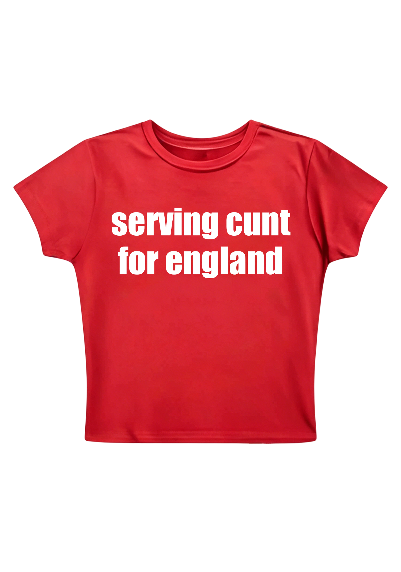 Serving Cxxt For England Y2K Baby Tee