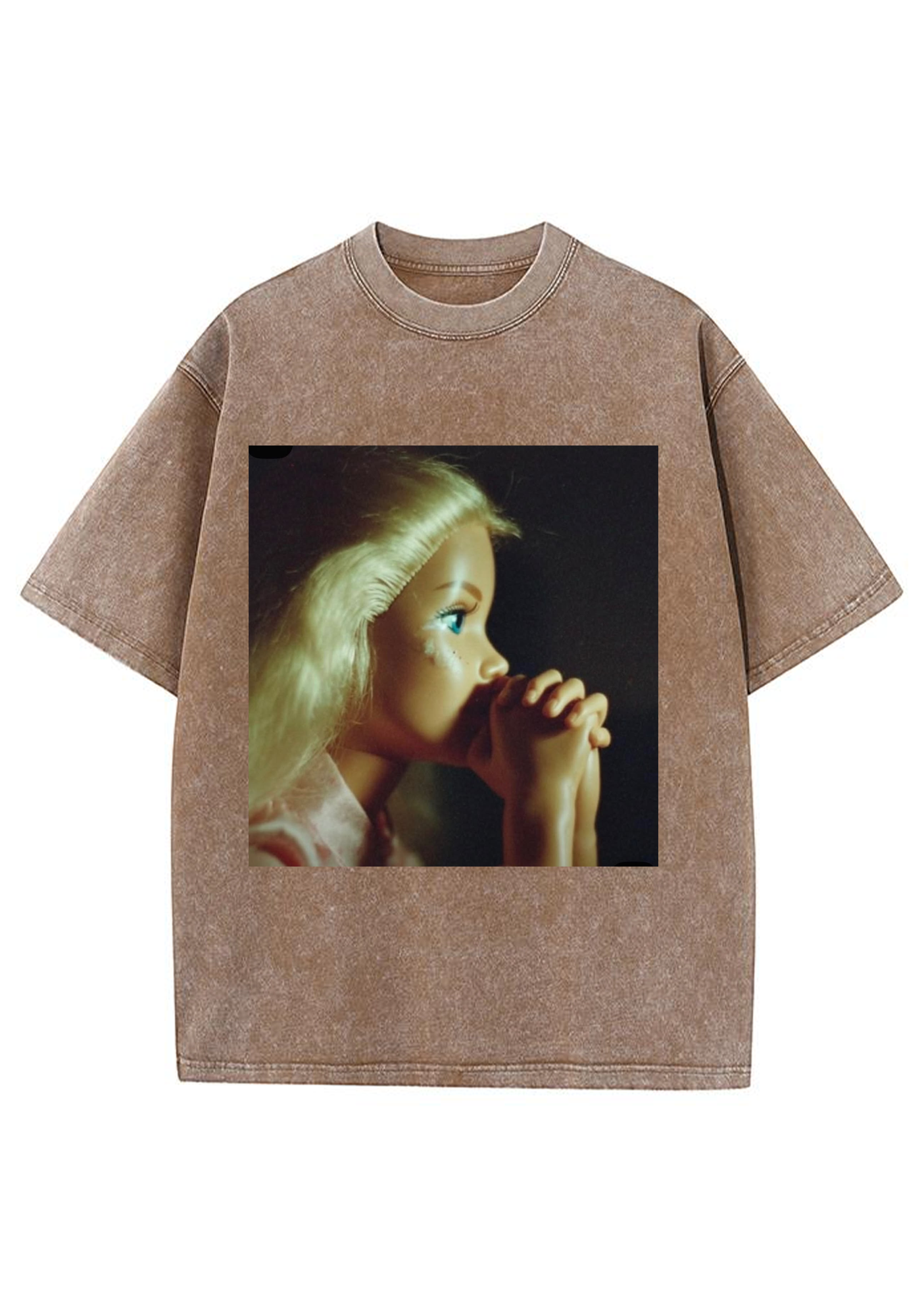 Praying Blonde Barbie Moody Vintage Y2K Washed Tee