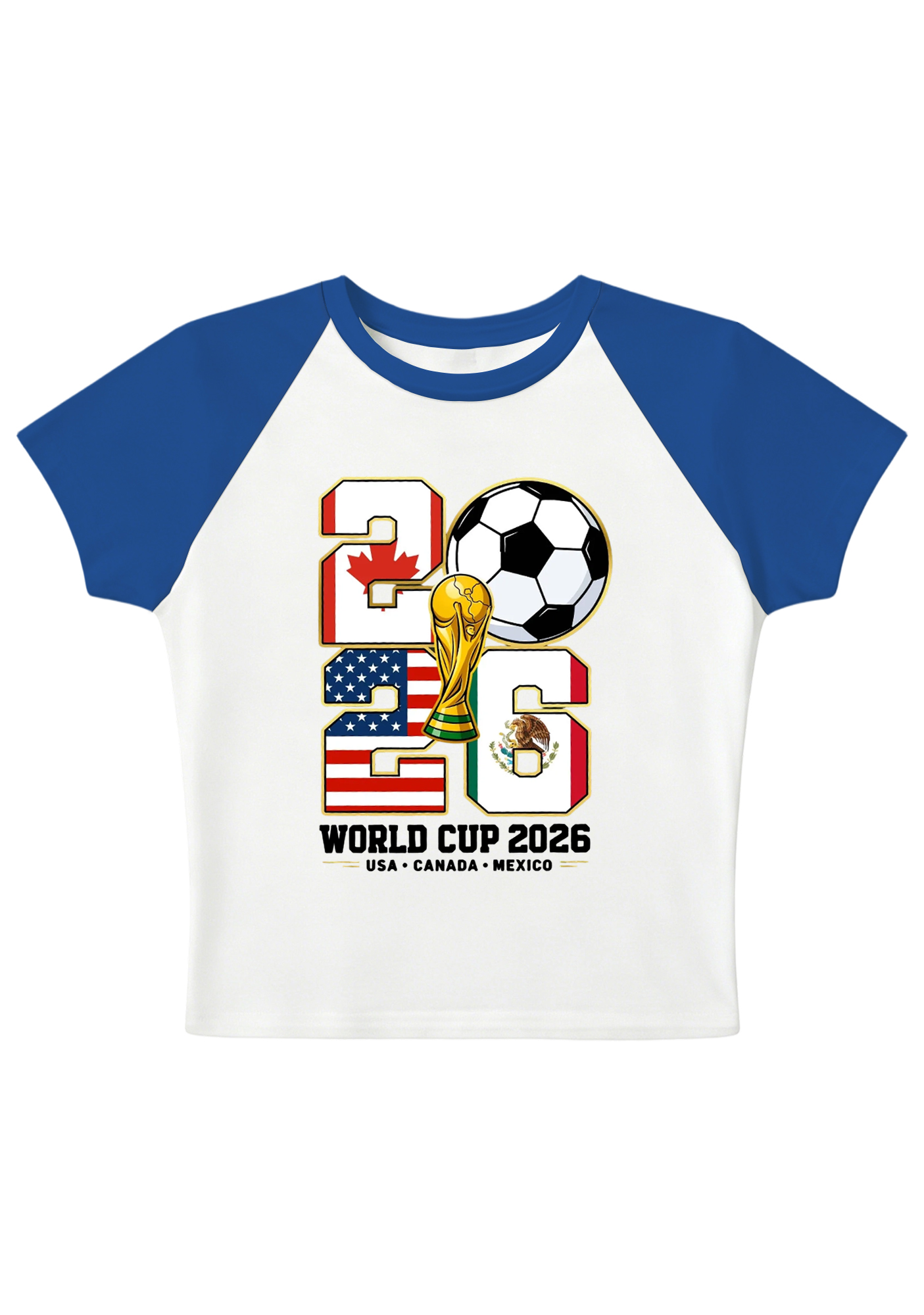 2026 USA Mexico Canada World Cup Splicing Y2K Baby Tee