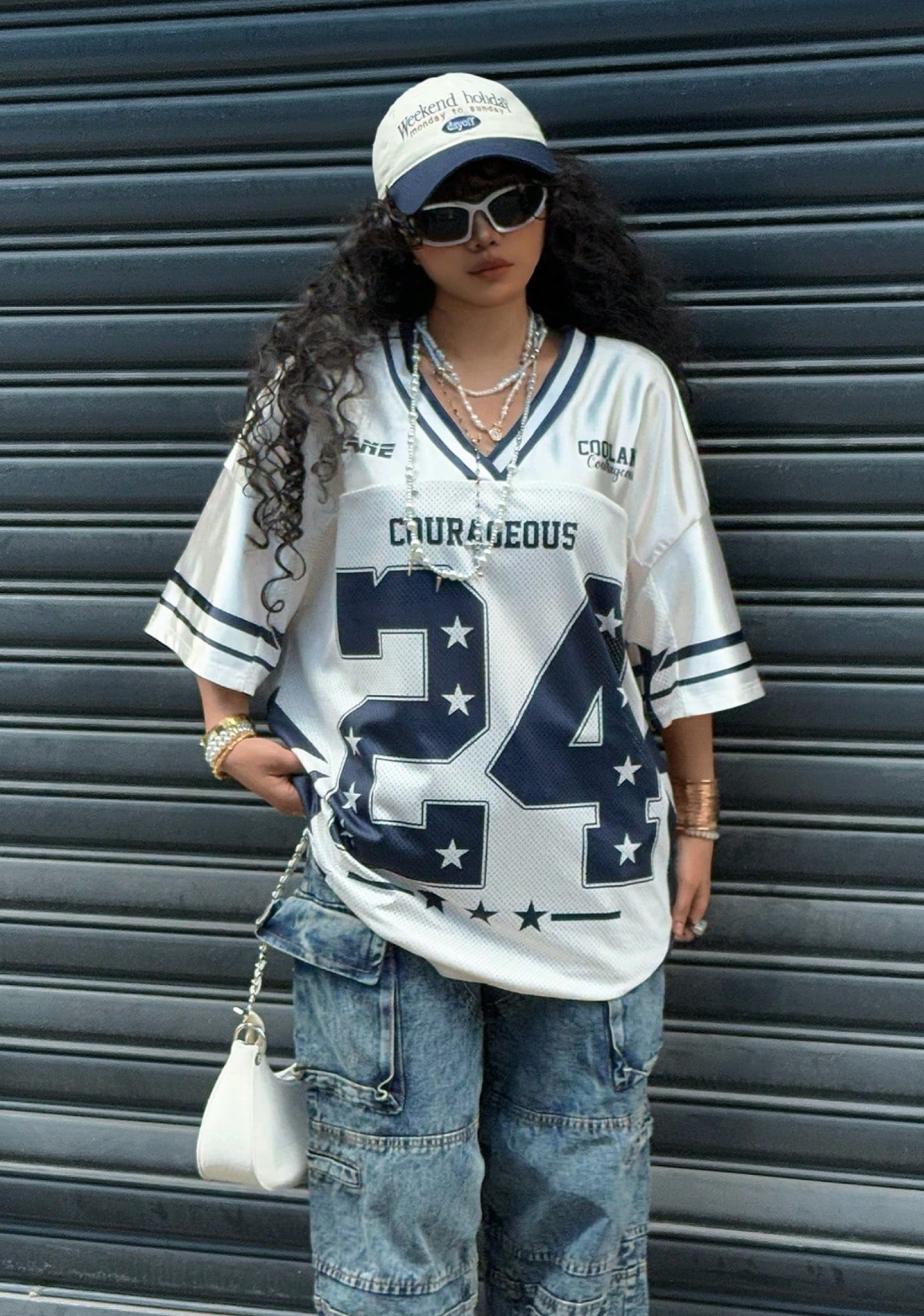 24 Star Letter Print Mesh Jersey Shirts