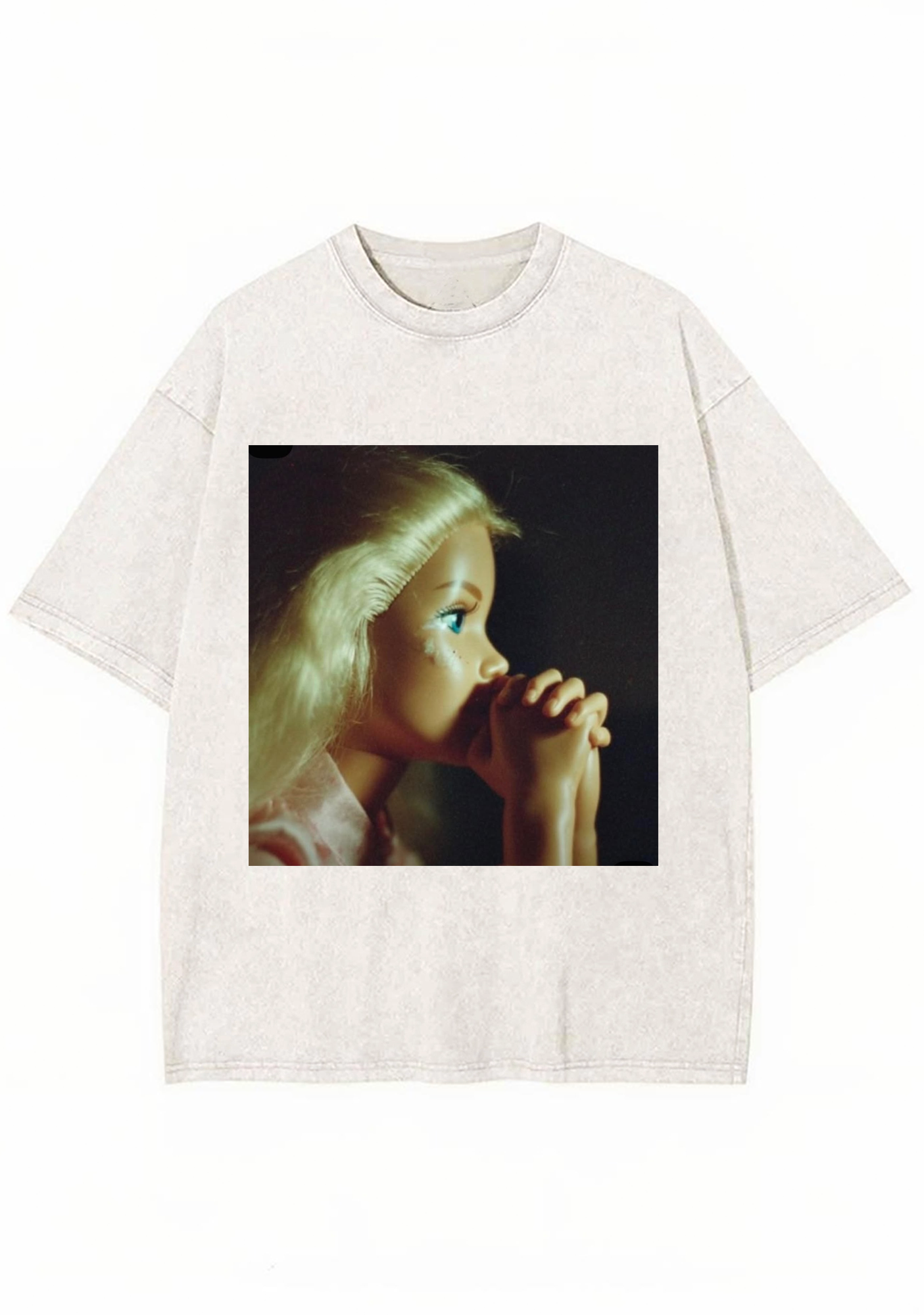 Praying Blonde Barbie Moody Vintage Y2K Washed Tee