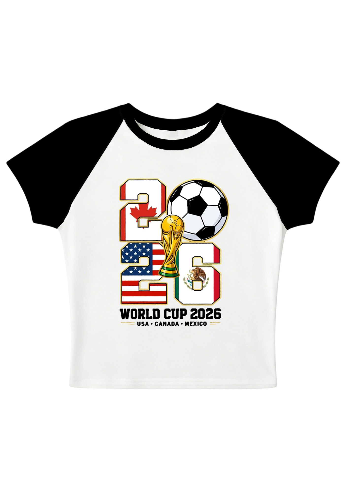 2026 USA Mexico Canada World Cup Splicing Y2K Baby Tee