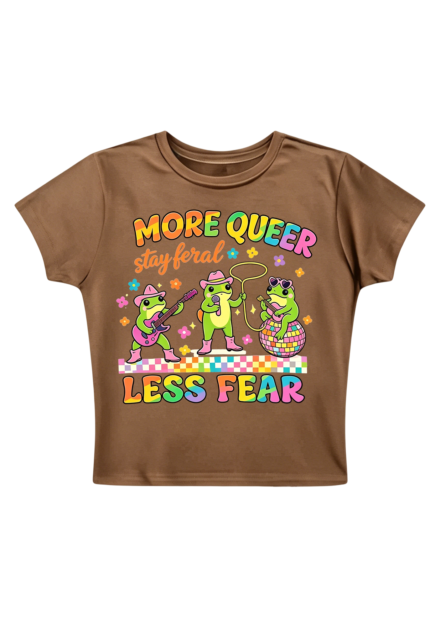 More Queer Less Fear Y2K Baby Tee