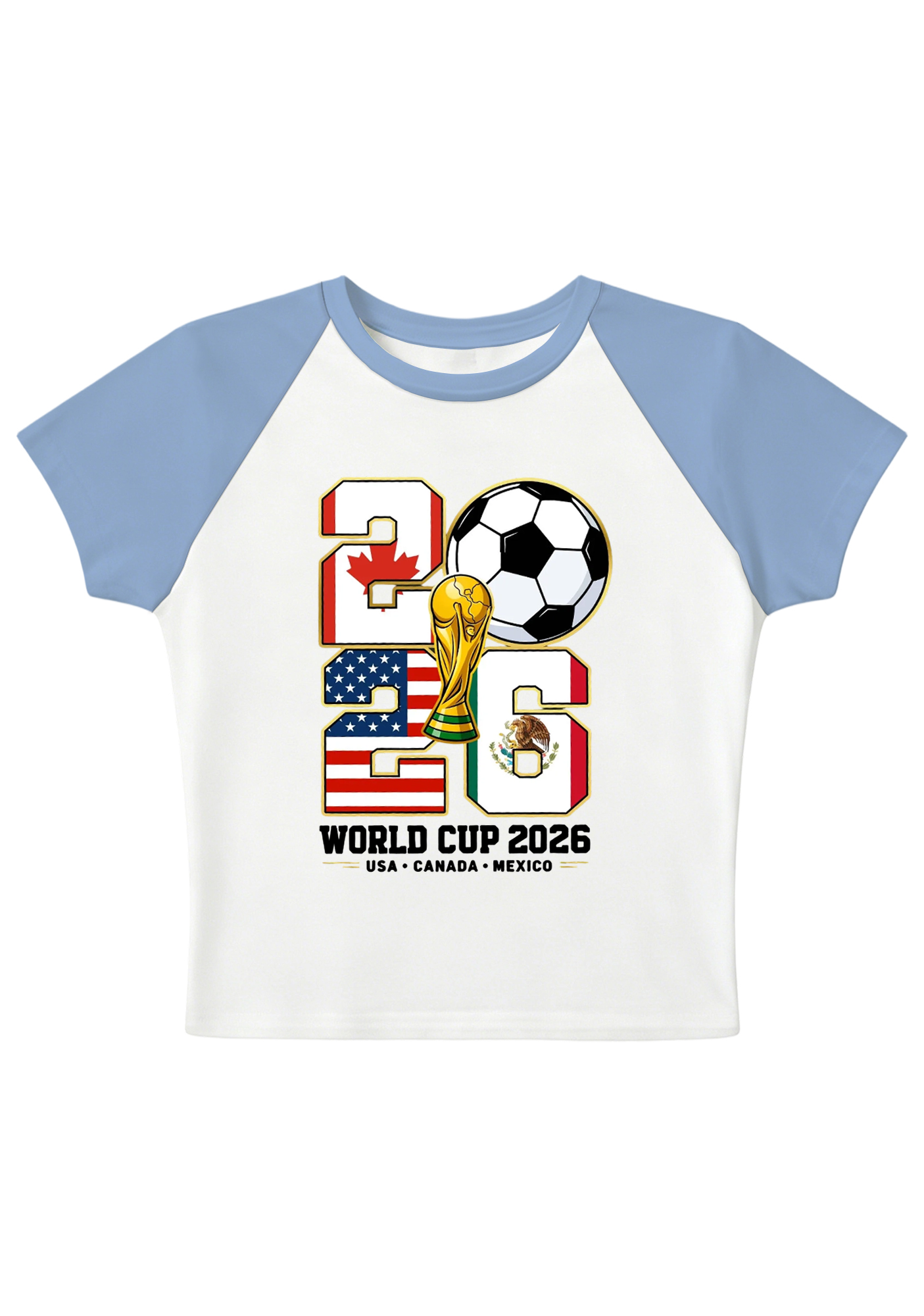2026 USA Mexico Canada World Cup Splicing Y2K Baby Tee