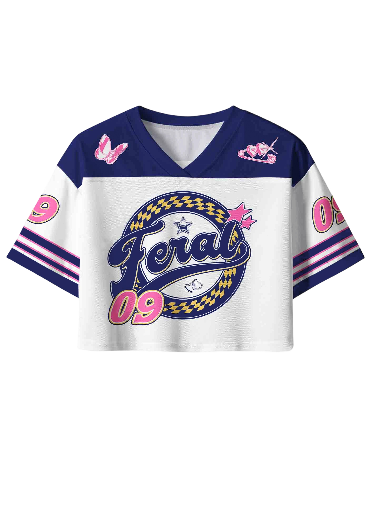 Feral Y2K Crop Sport Jersey Shirts