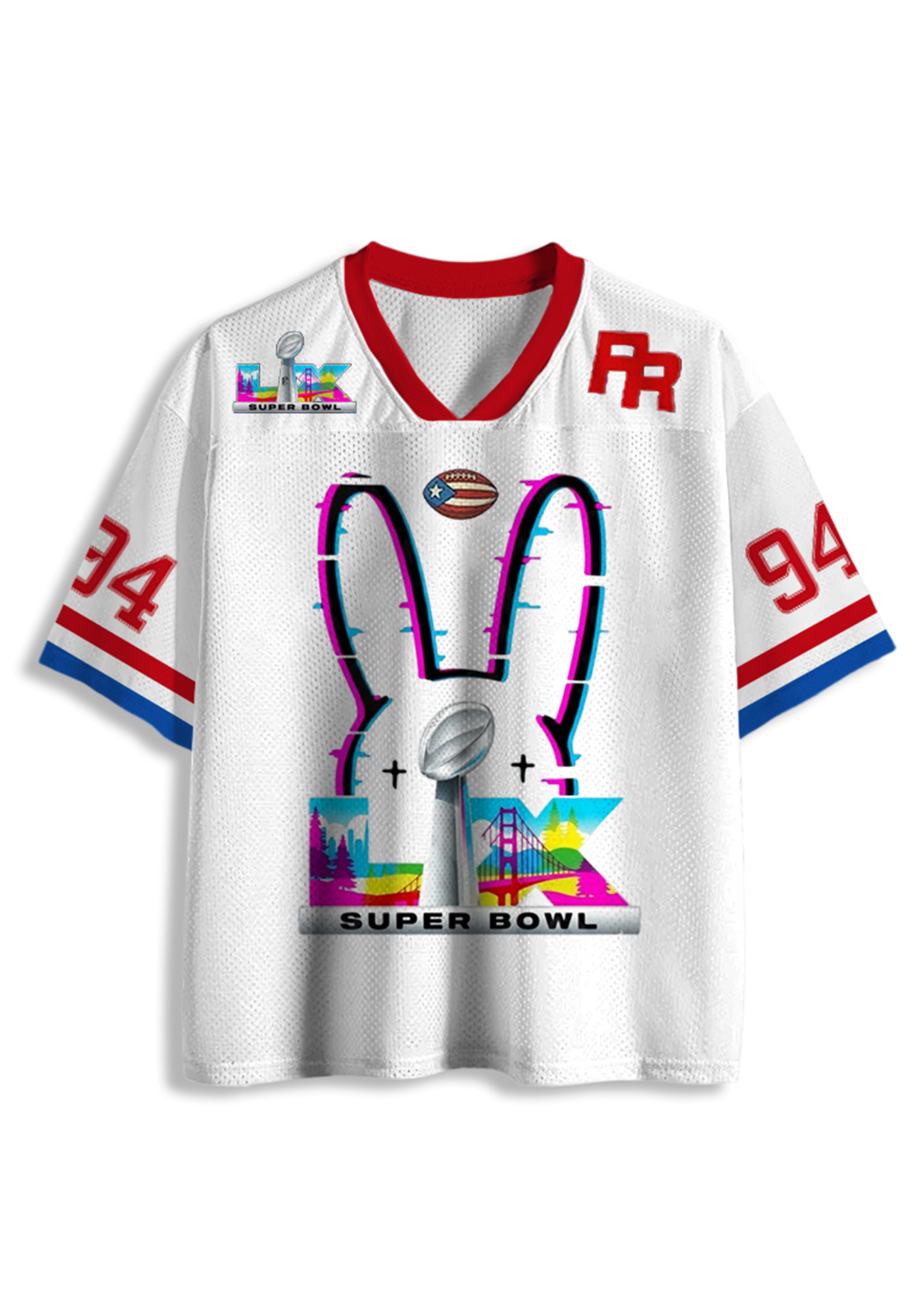 PR Bad Bunny Y2K Crop Sport Jersey Shirts