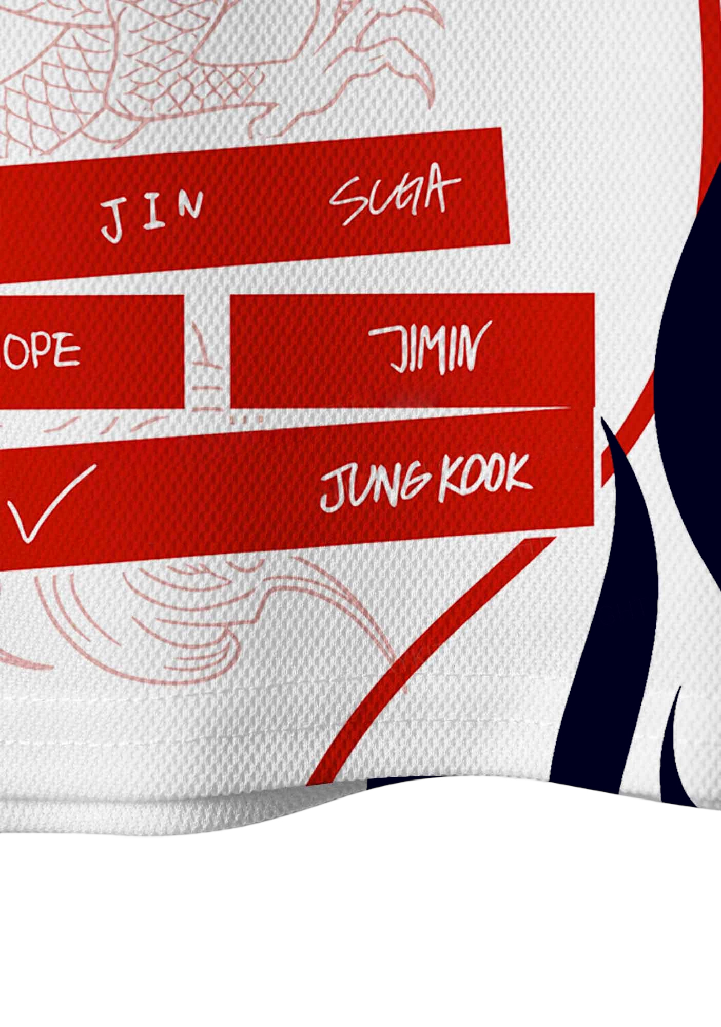 Y2K BTS Bangtan Flames Mesh Jersey Shirt