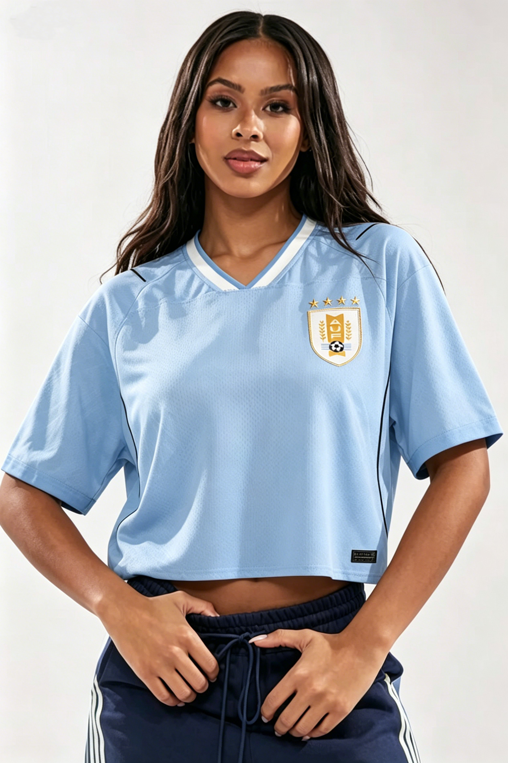Uruguay Home Style Cropped Mesh Jersey Shirt