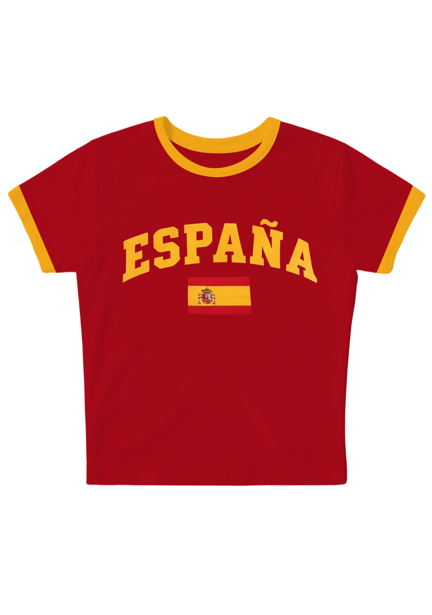 Spanish Flag College Y2K Baby Tee