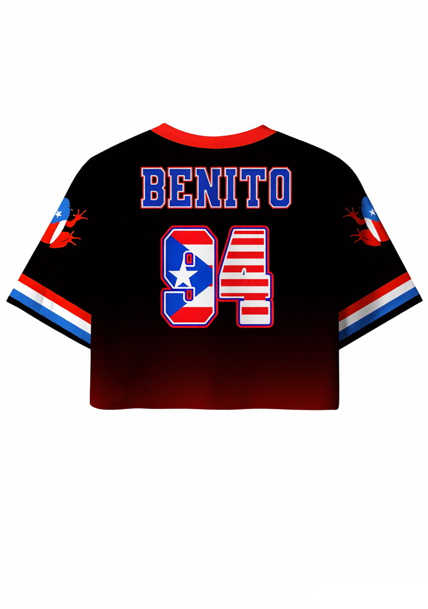Black Team Bunny Y2K Crop Sport Jersey Shirts