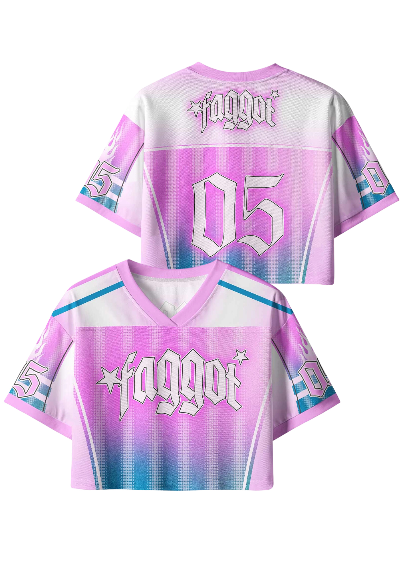 Faggot Y2K Crop Sport Jersey Shirts