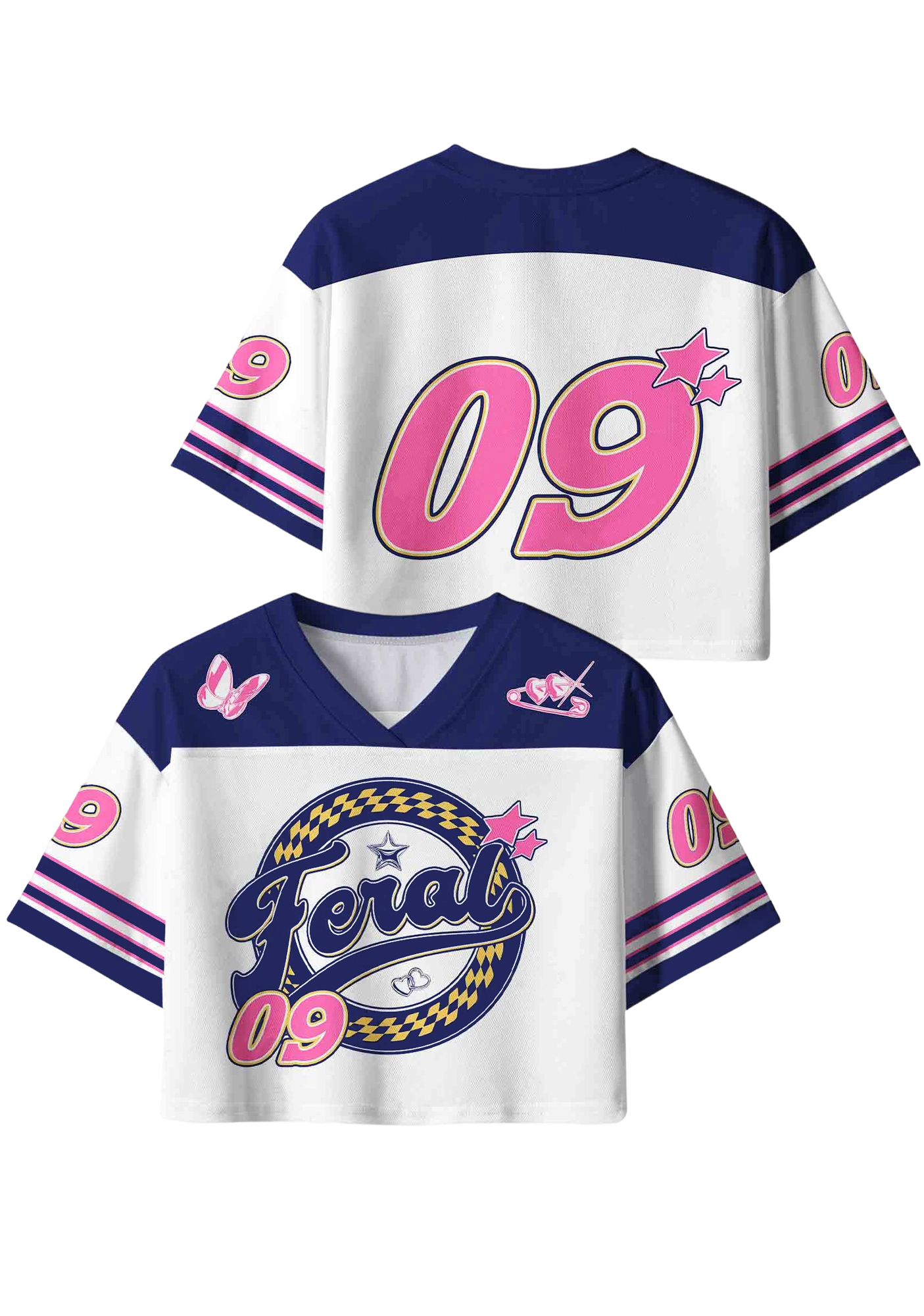 Feral Y2K Crop Sport Jersey Shirts