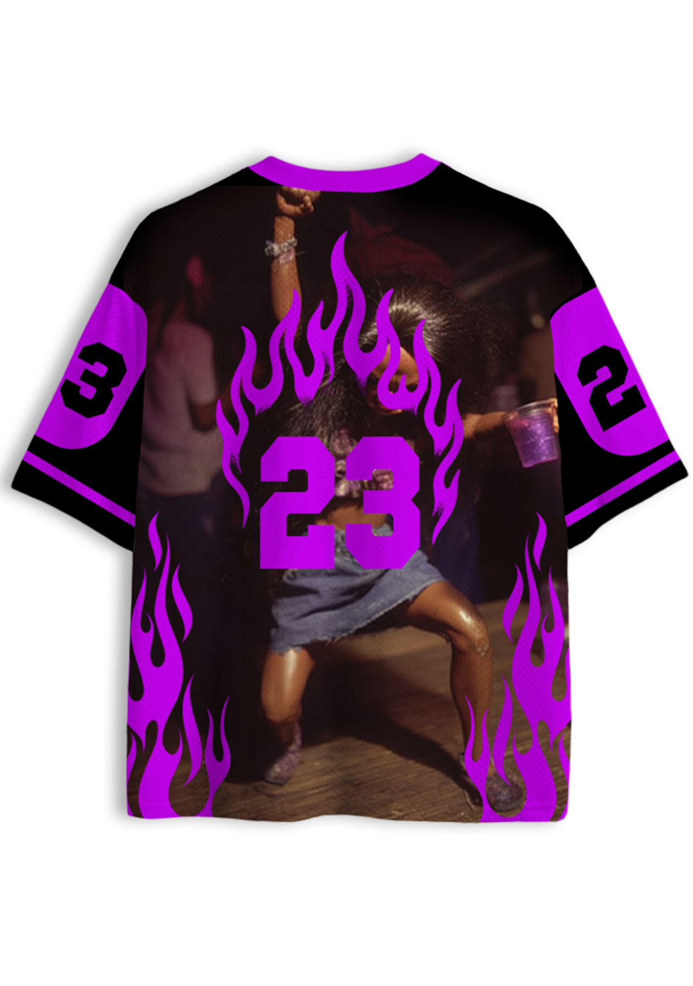 Purple Flame Party Baddie Doll Y2K Jersey Shirts