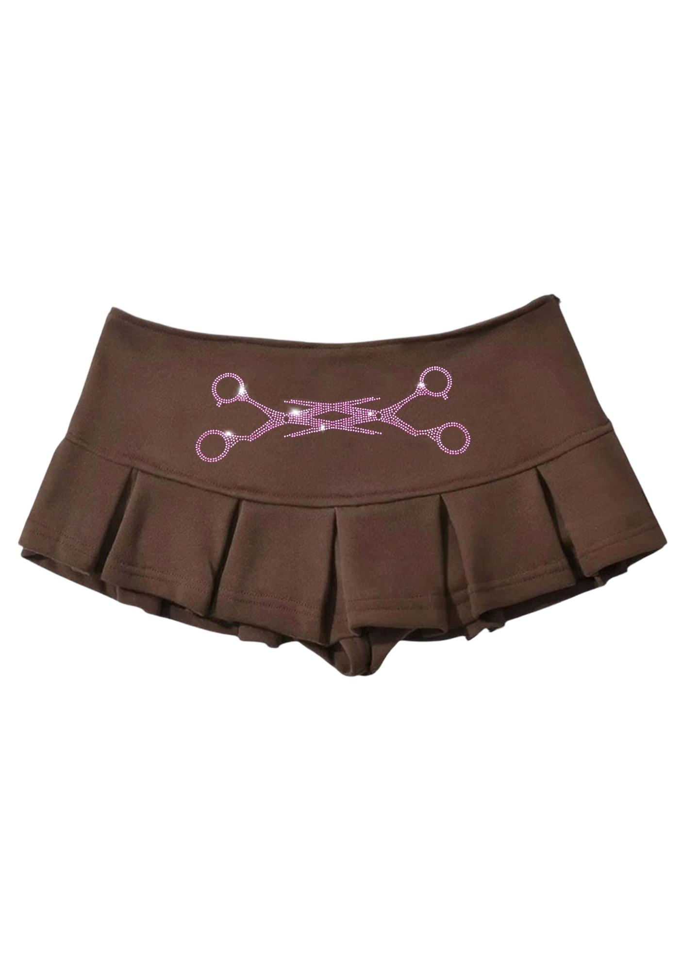 Rhinestone Scissors Y2K Mini Pleated Skirts