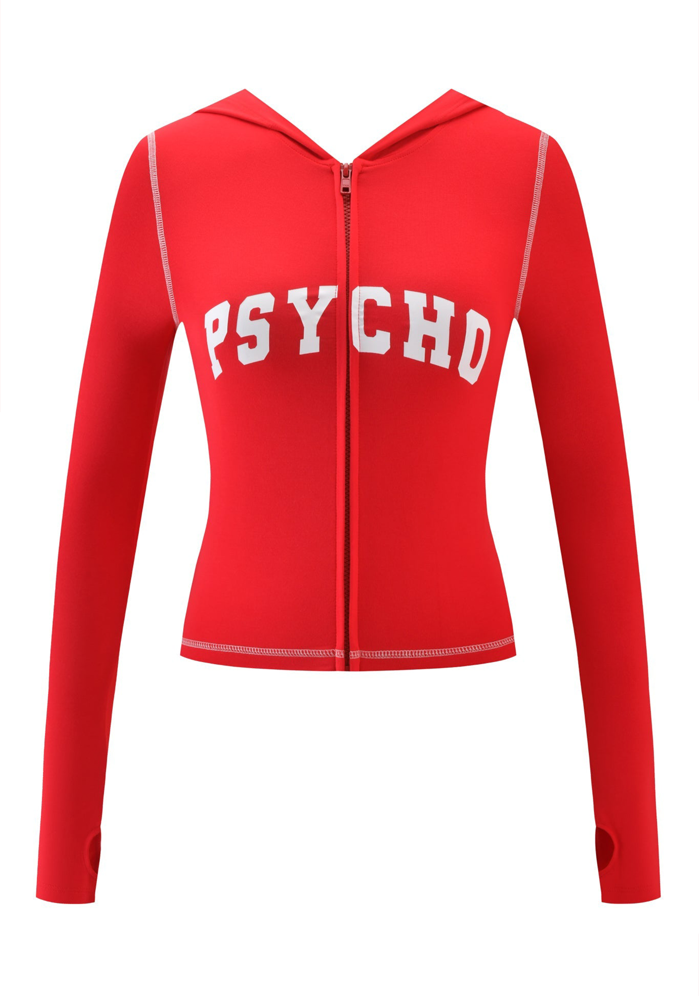 Psycho Baddie Style Slim Fit 2 Piece Y2K Zip Up Set