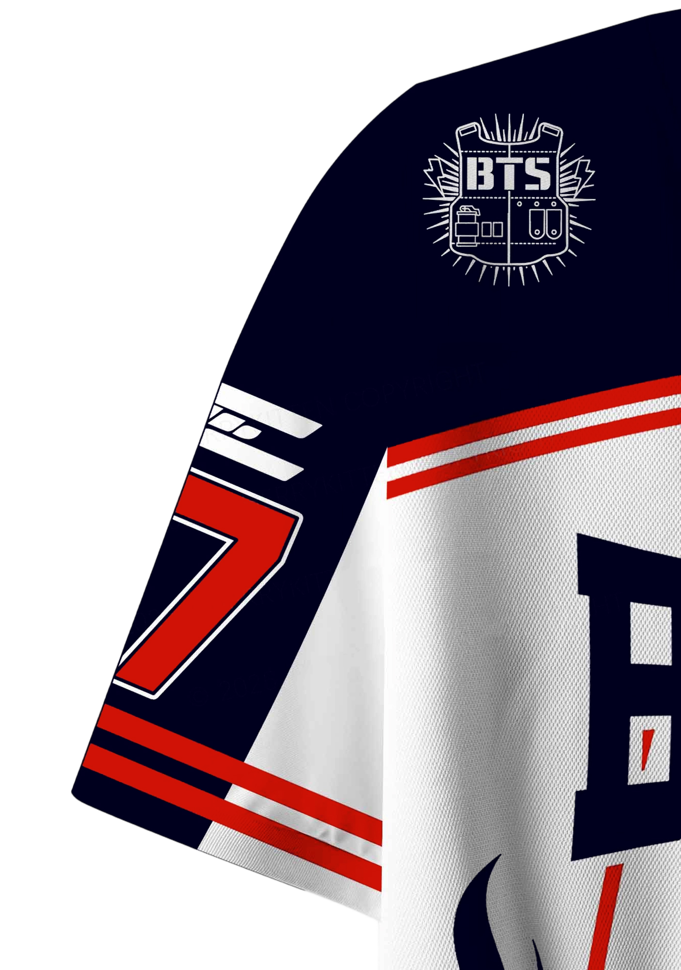 Y2K BTS Bangtan Flames Mesh Jersey Shirt