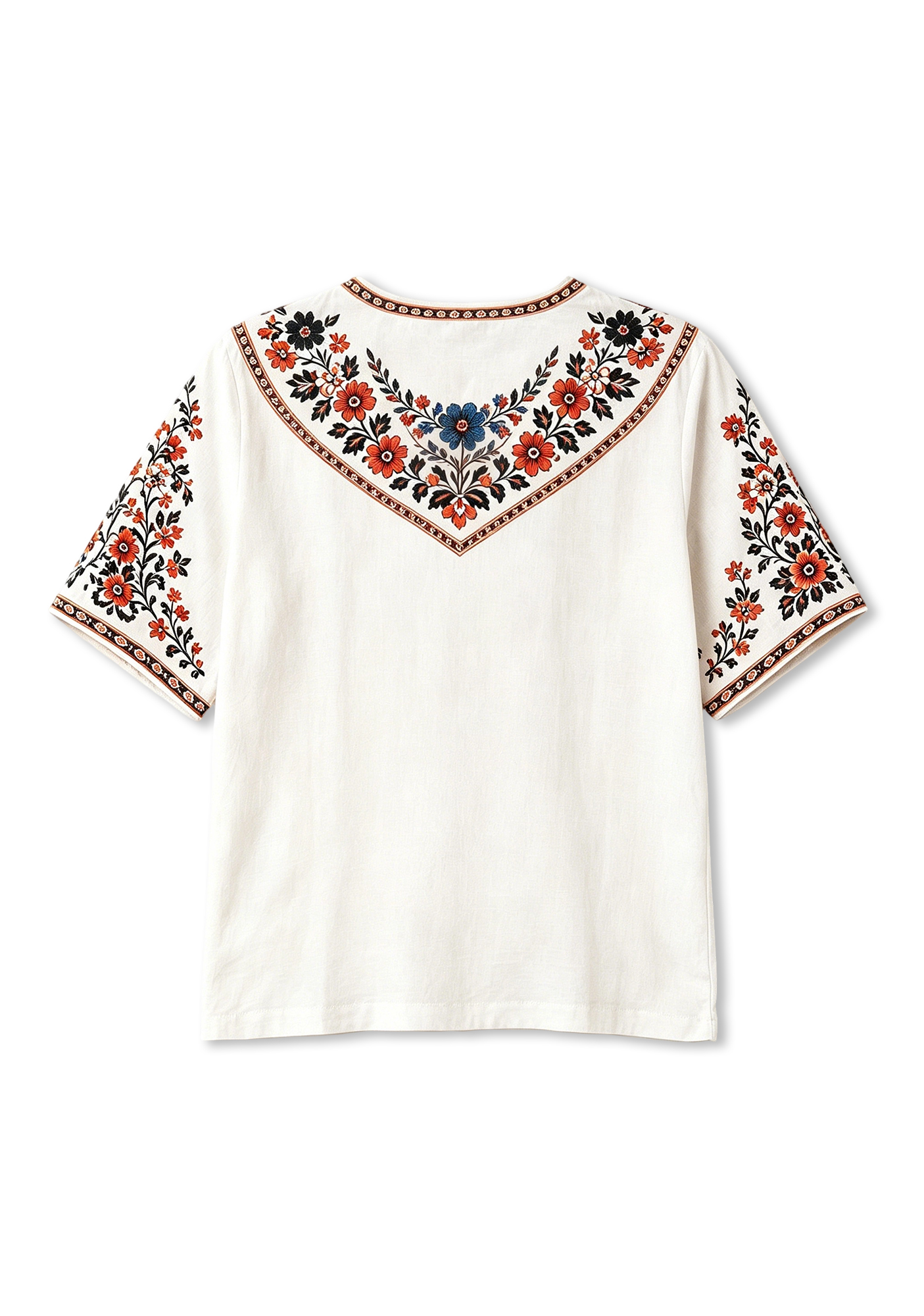 Boho Floral Border BC Lions V-Neck Blouse