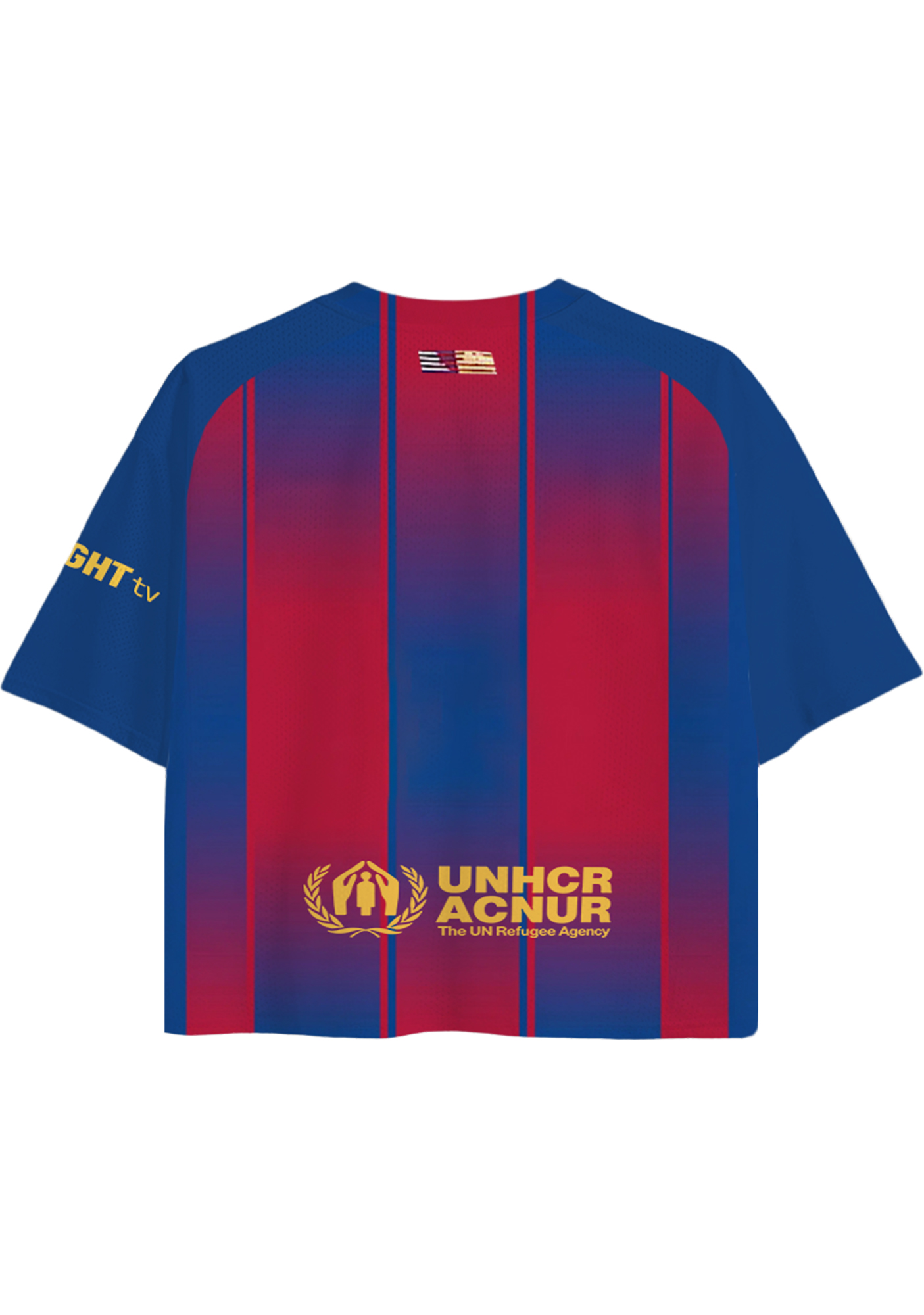 Barcelona Inspired Graphic Cropped Mesh Jersey Shirt