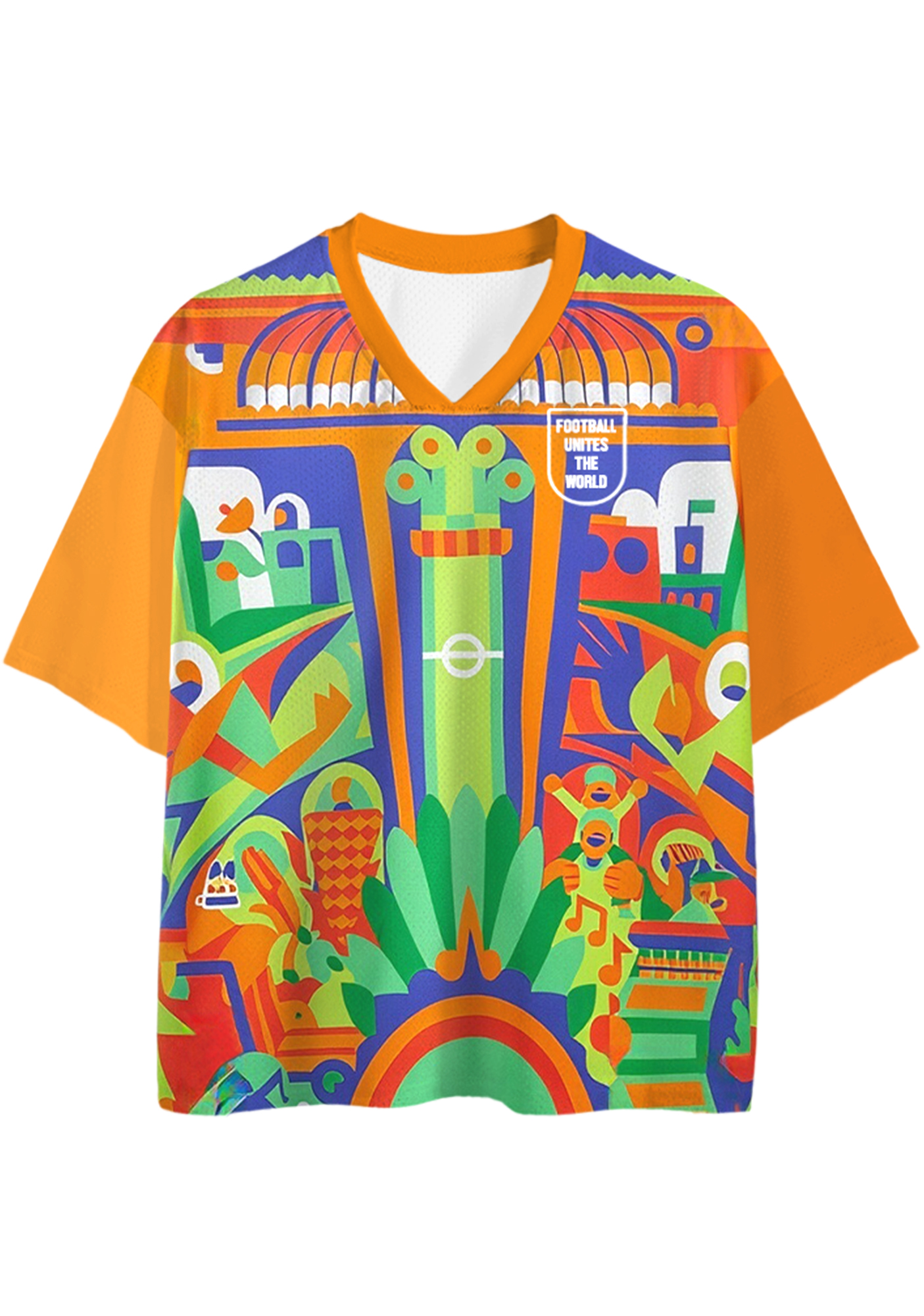 Football Unites The World Colorful Abstract Mesh Jersey Shirts
