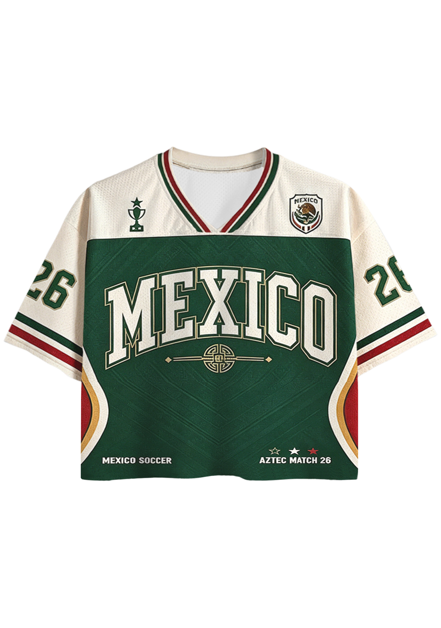 Mexico Aztec Match 26 National Cropped Jersey Shirt