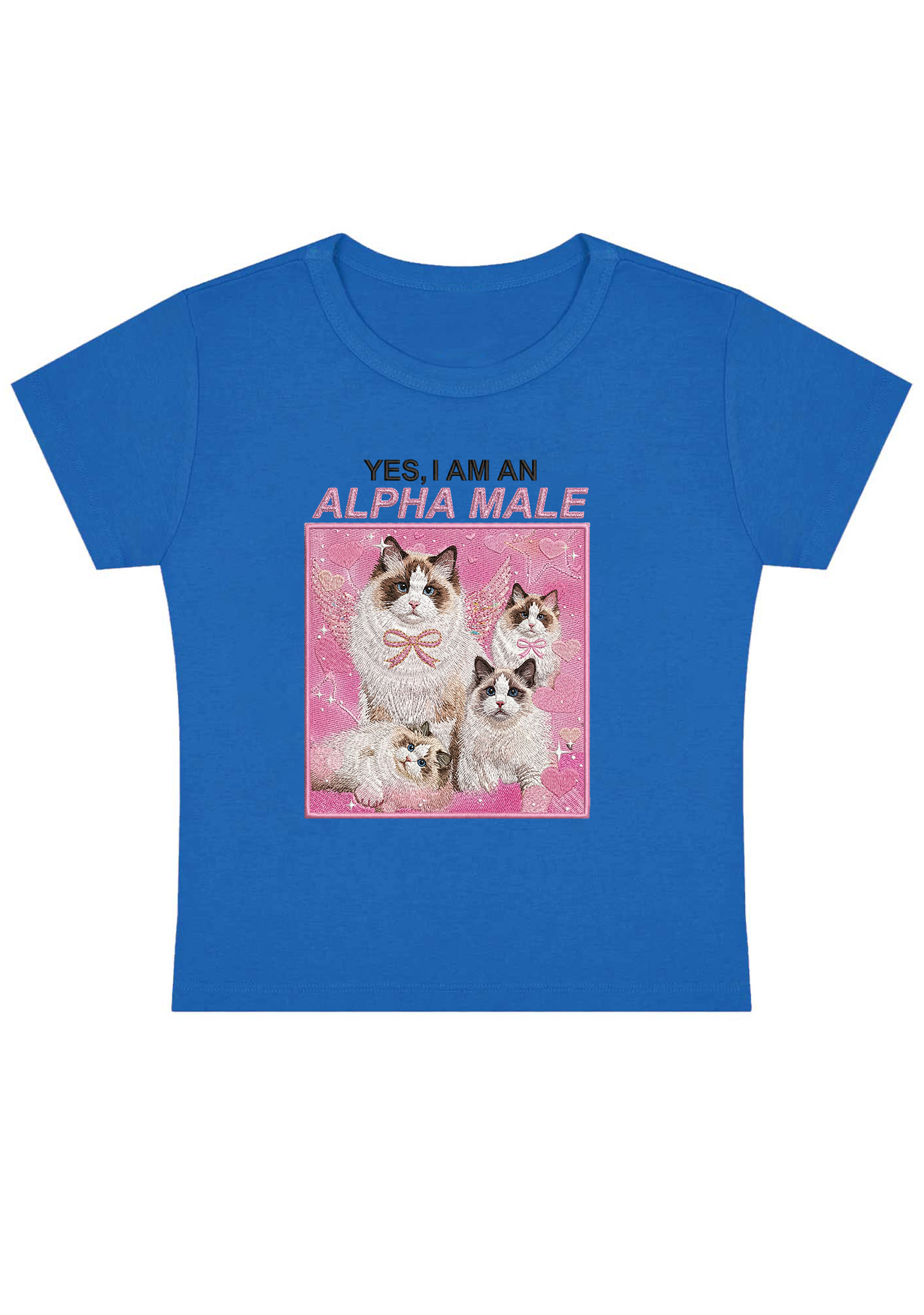 Yes, I Am An Alpha Male Embroidery Y2k Baby Tee