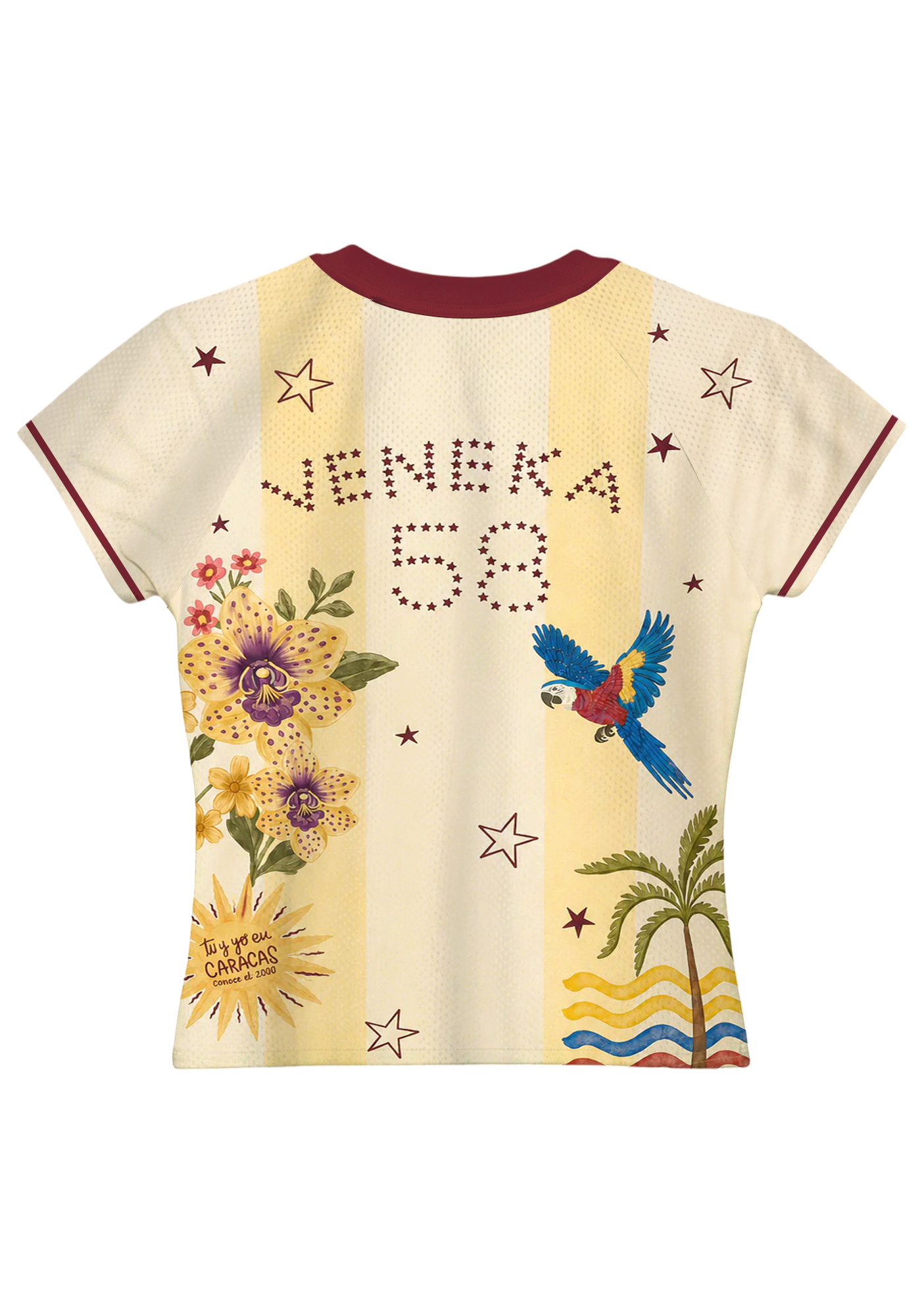 Venezuela Orchid Floral Star Striped Baby Tee