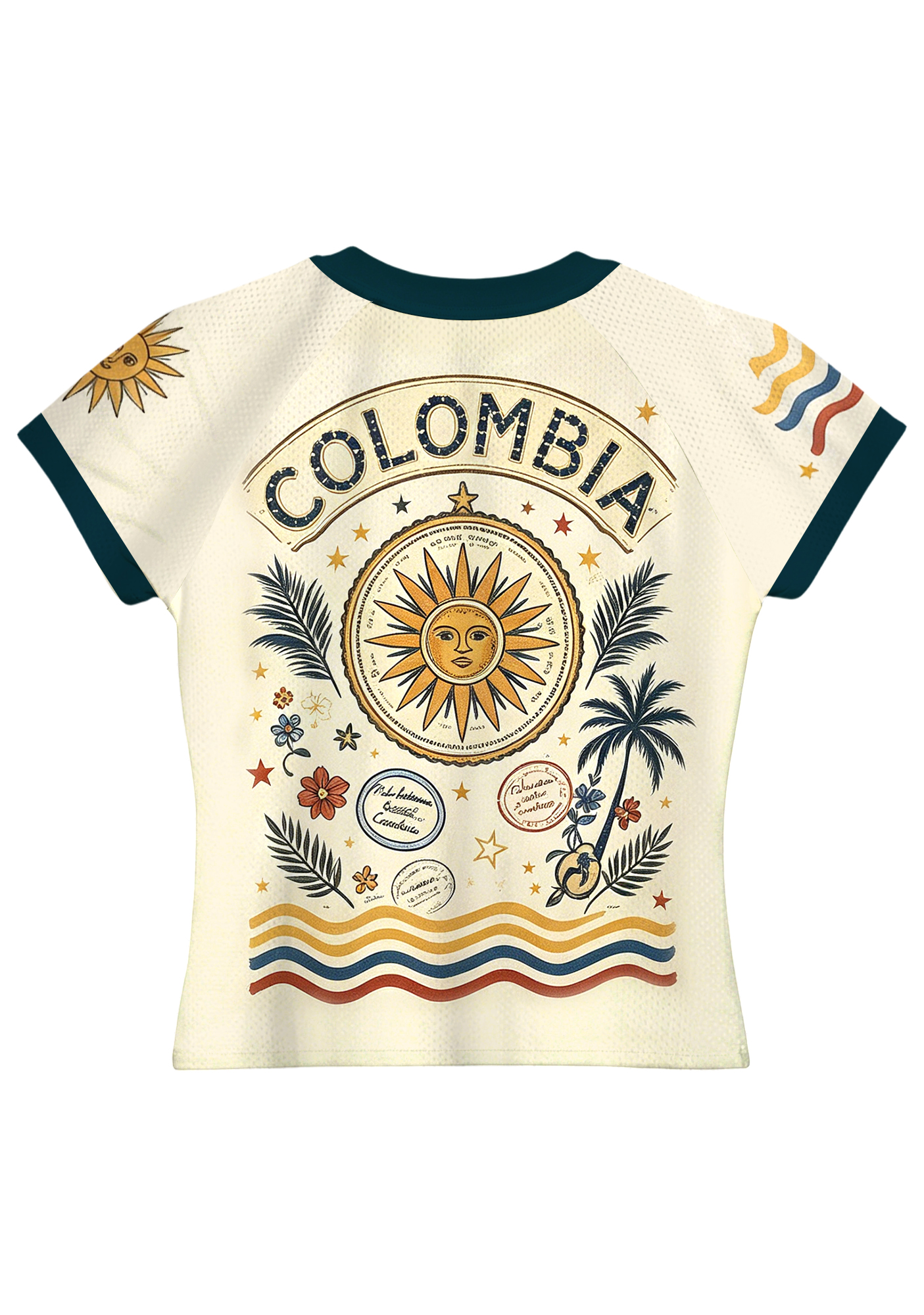 Retro Travel Stamp Peace Sign Graphic Baby Tee
