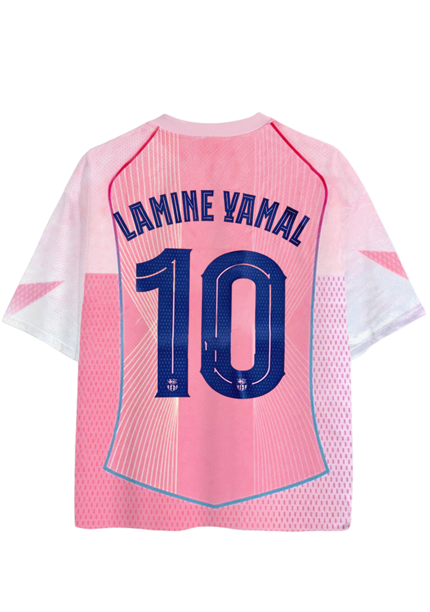 FCB Pink Away Kit Inspired Graphic Mesh Jersey Shirts