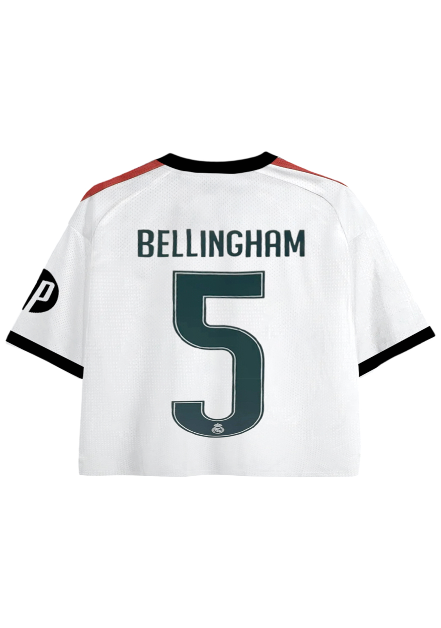Real Madrid Emirates Print Cropped Jersey Shirt