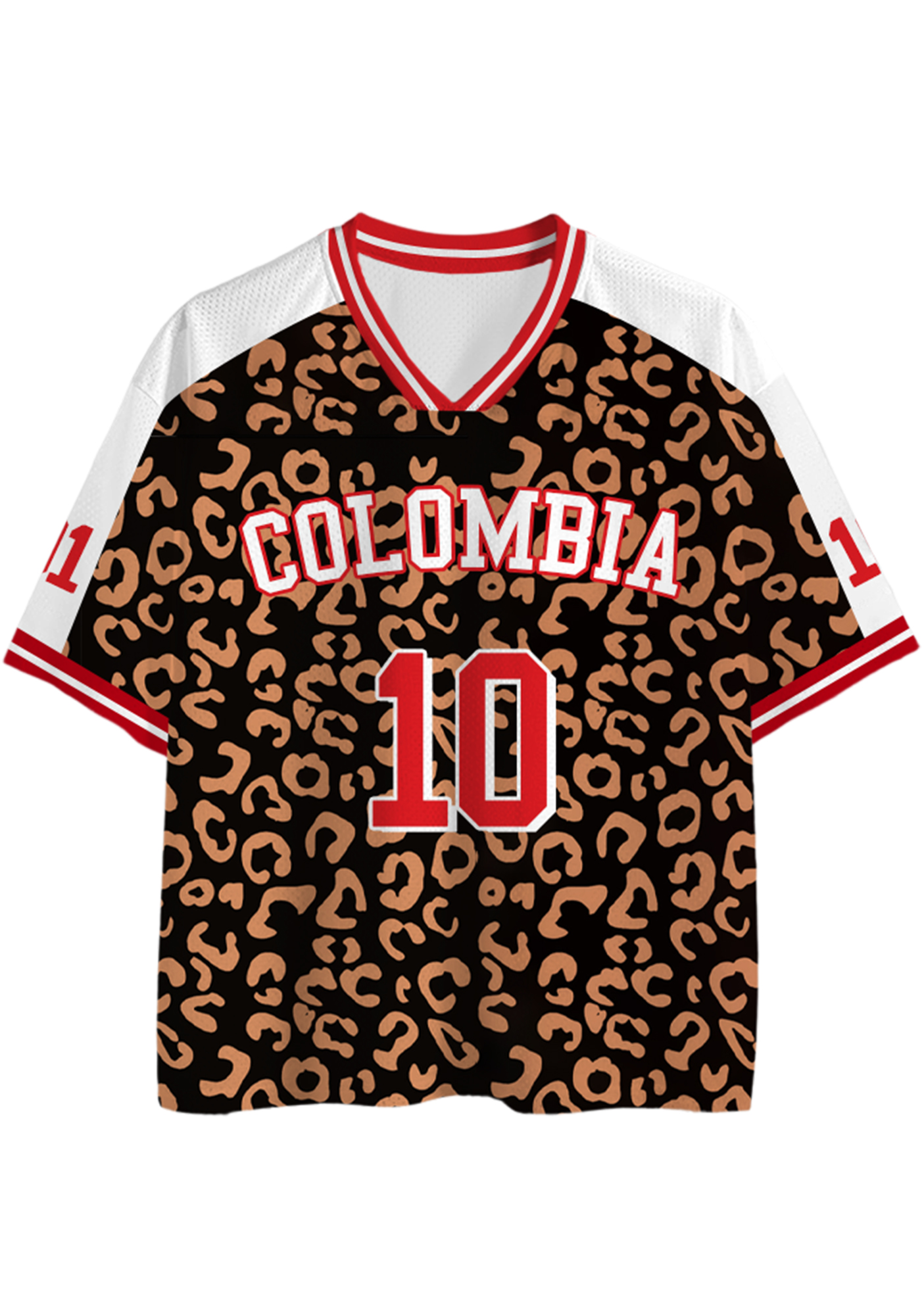 Leopard Print Colombia Number 10 Mesh Jersey Shirts
