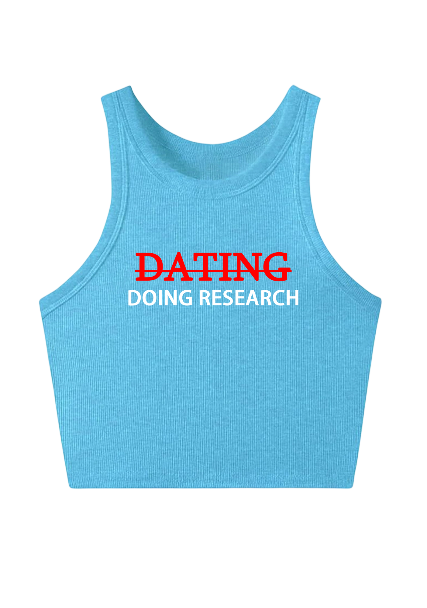 Dating Doing Research Y2K Crop Tank Top