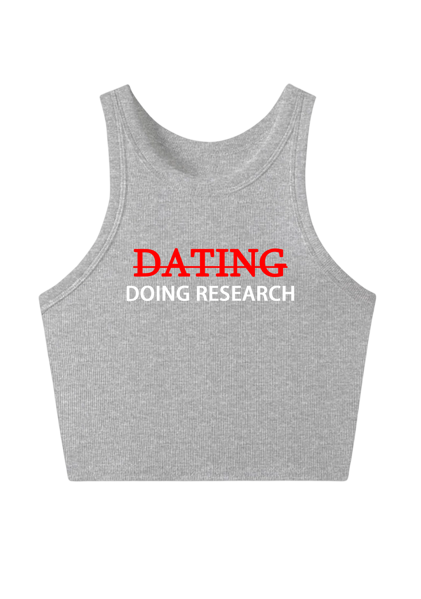 Dating Doing Research Y2K Crop Tank Top