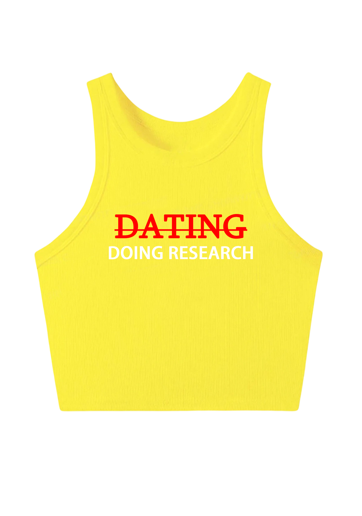 Dating Doing Research Y2K Crop Tank Top