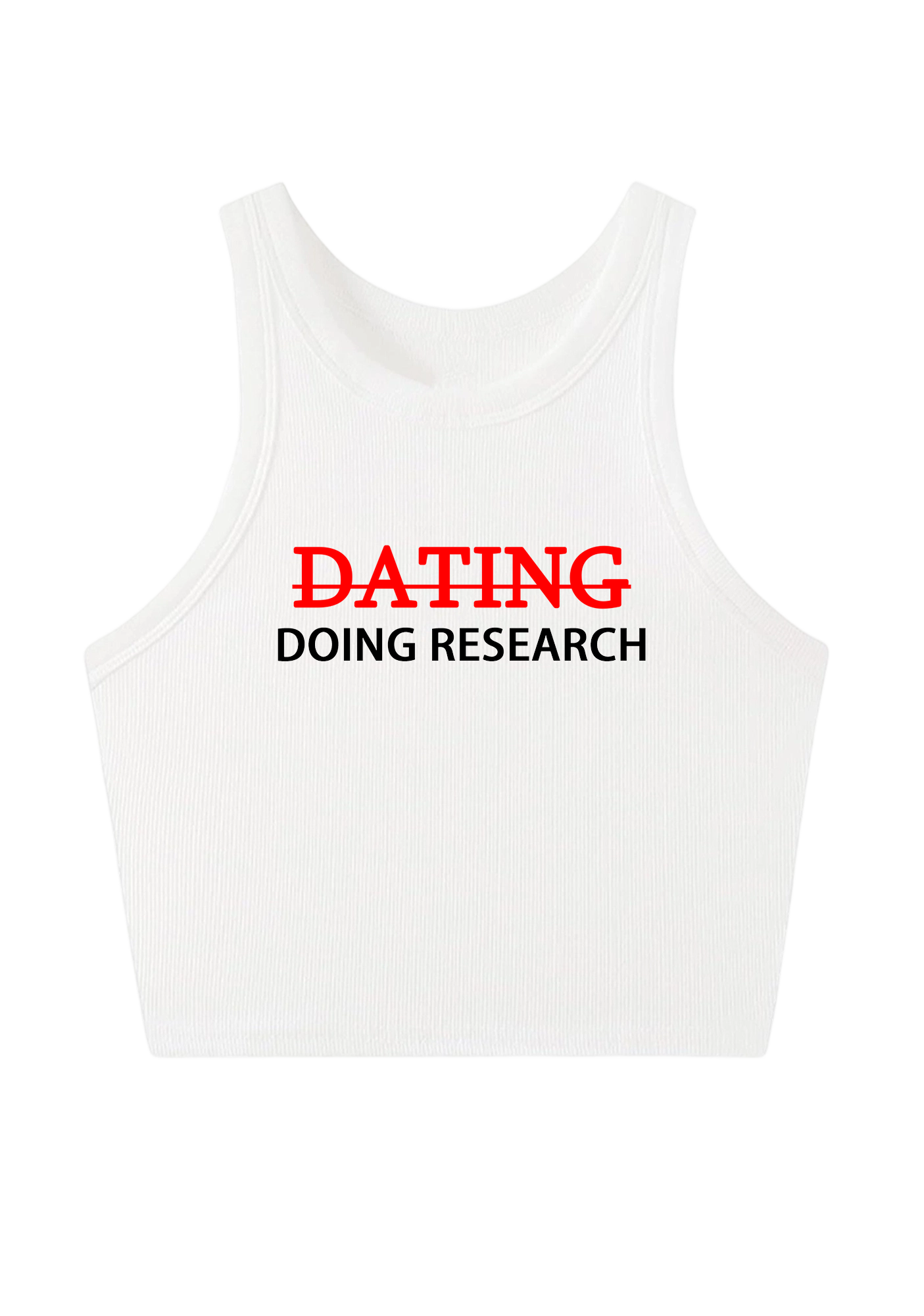 Dating Doing Research Y2K Crop Tank Top