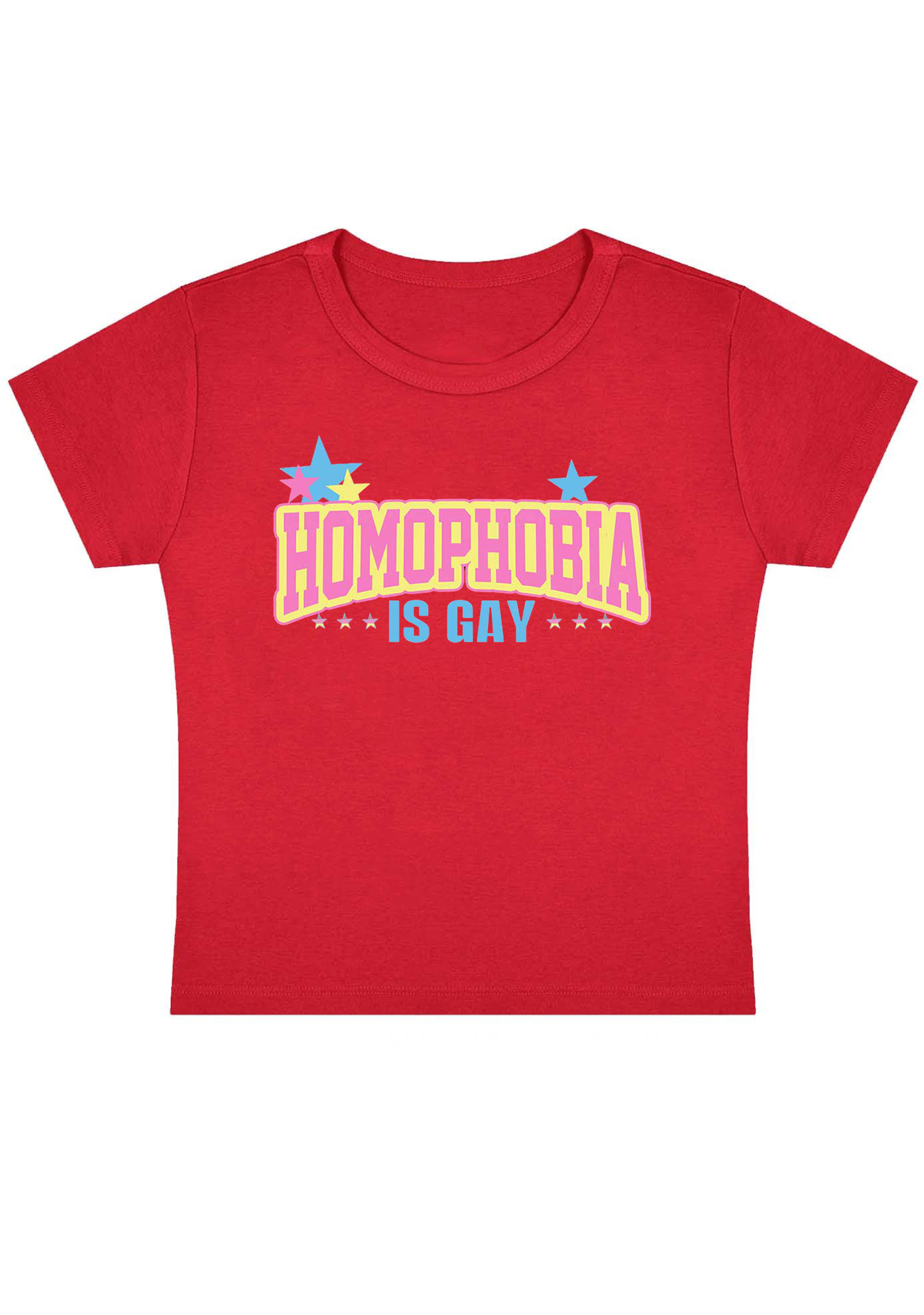 Homophobia Is Gay Y2K Baby Tee