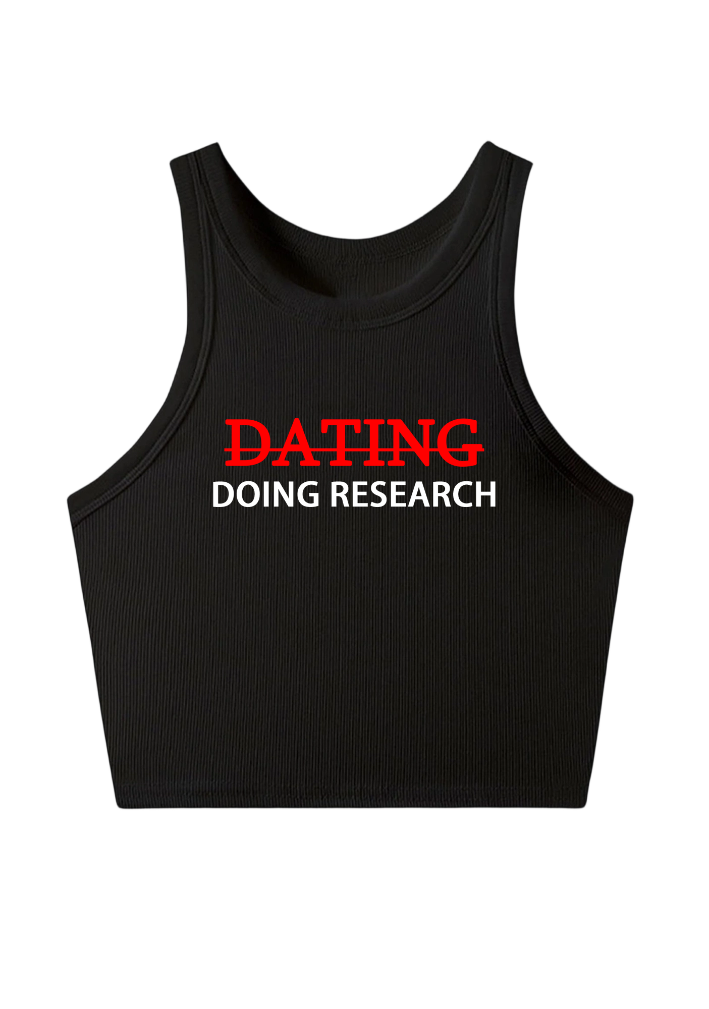 Dating Doing Research Y2K Crop Tank Top