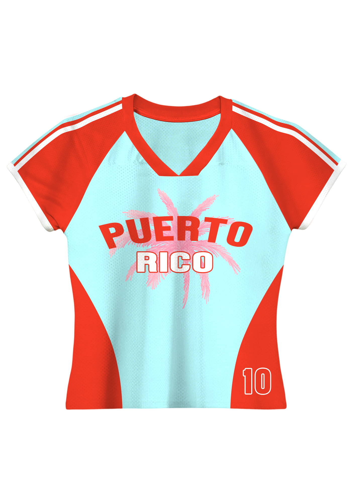 Puerto Rico No.10 Pink Palm Tree Graphic Baby Tee