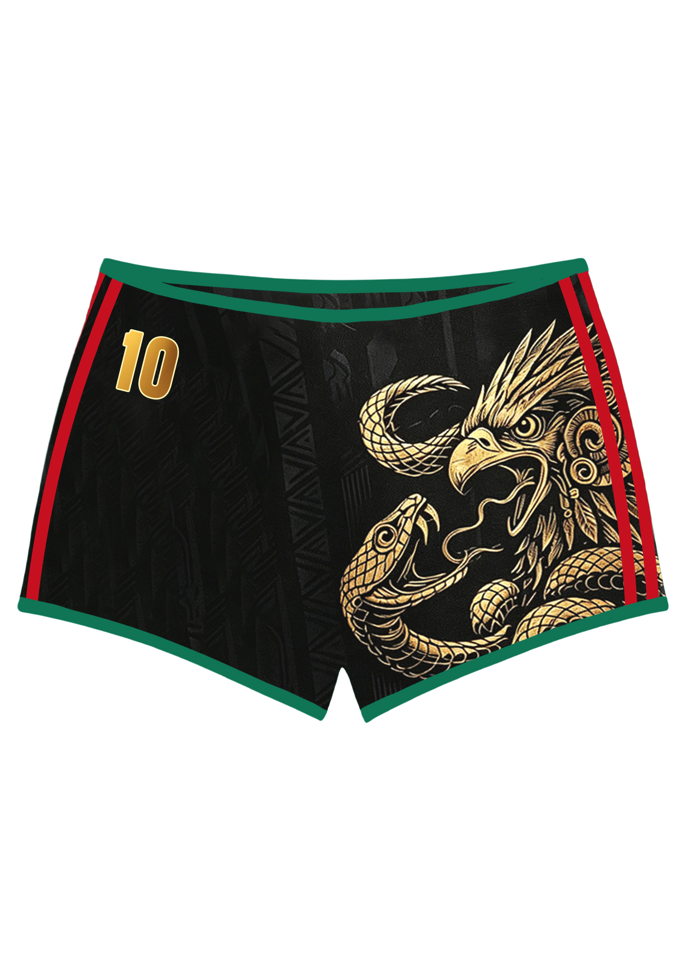 Mexico Eagle Snake Aztec Graphic Number 10 Booty Shorts
