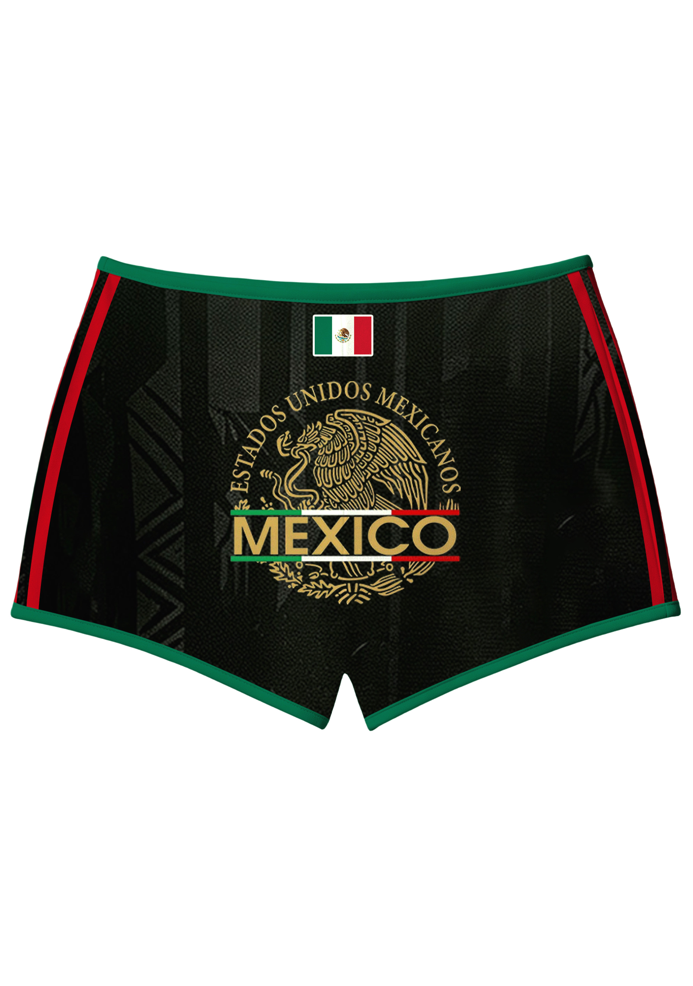 Mexico Eagle Snake Aztec Graphic Number 10 Booty Shorts