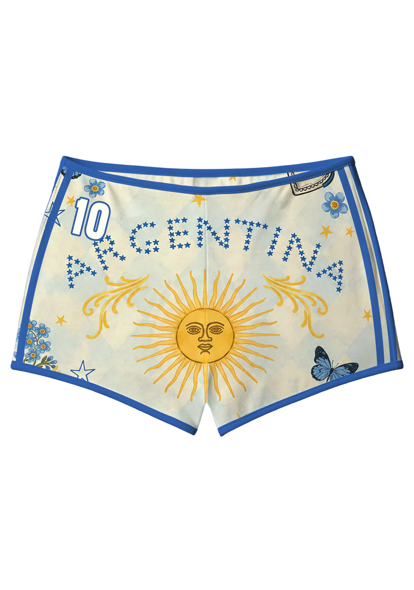 Argentina Sun of May Floral Butterfly Sport Shorts